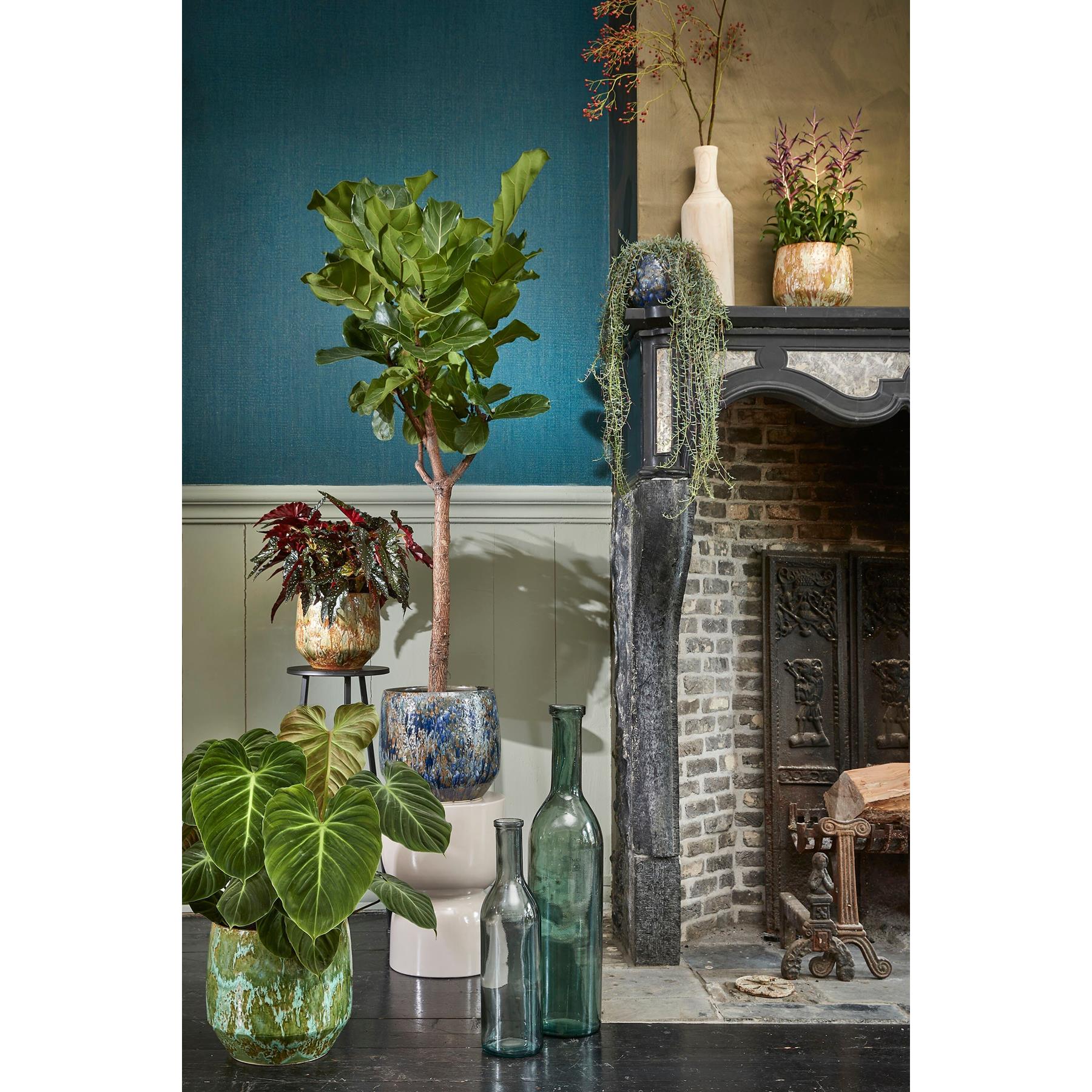 Mica Decorations Rioja Glazen Fles - H100 x Ø21 cm - Groen
