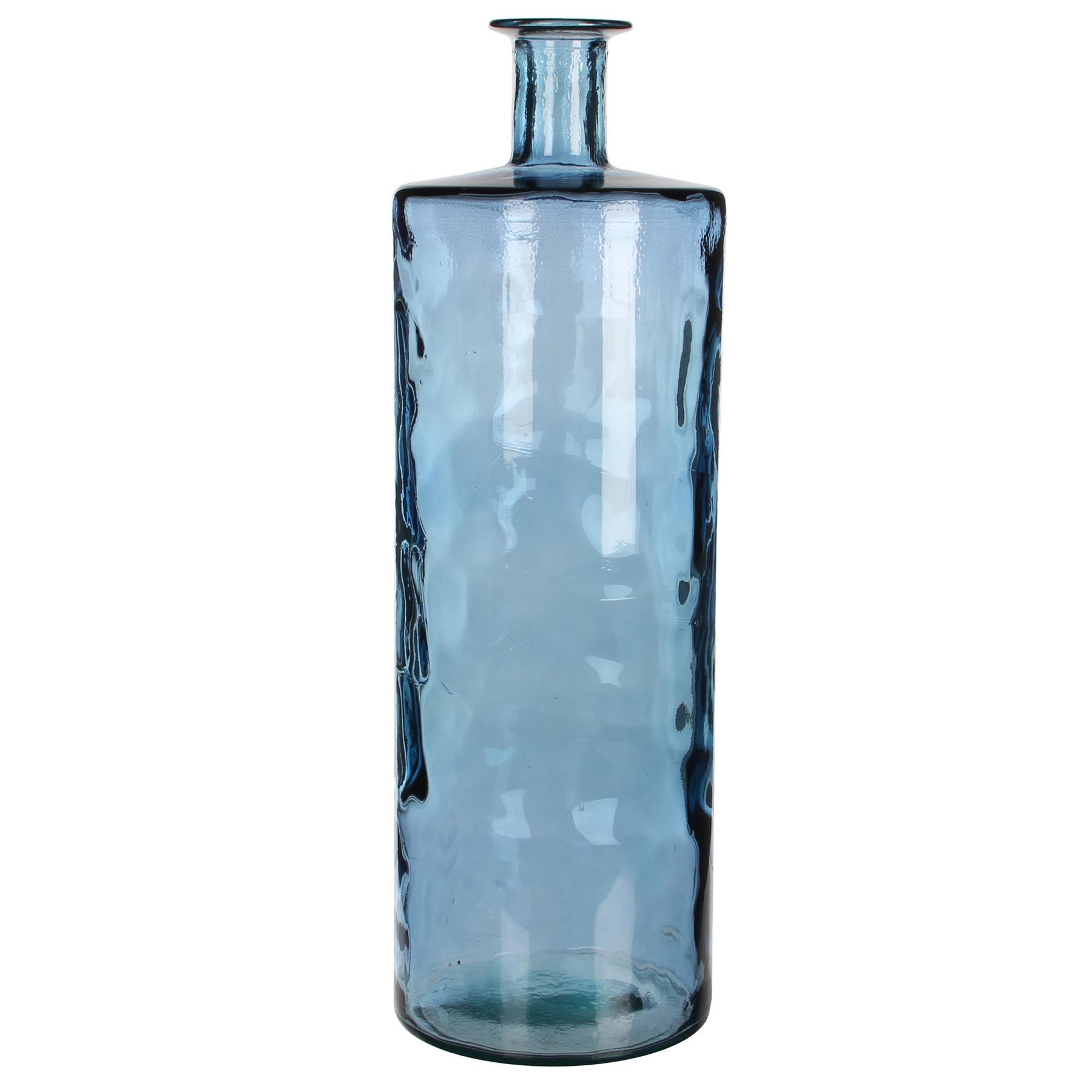 Mica Decorations Guan Glazen Fles - H75 x Ø25 cm - Blauw