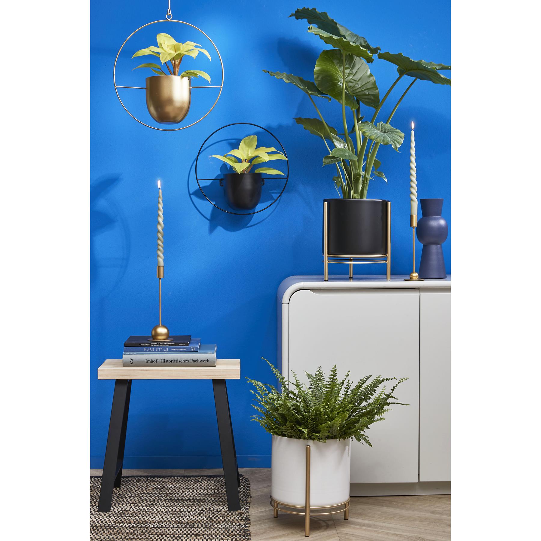 Mica Decorations Dexter Hangende Bloempot - L34 x B14 x H65 cm - Goud