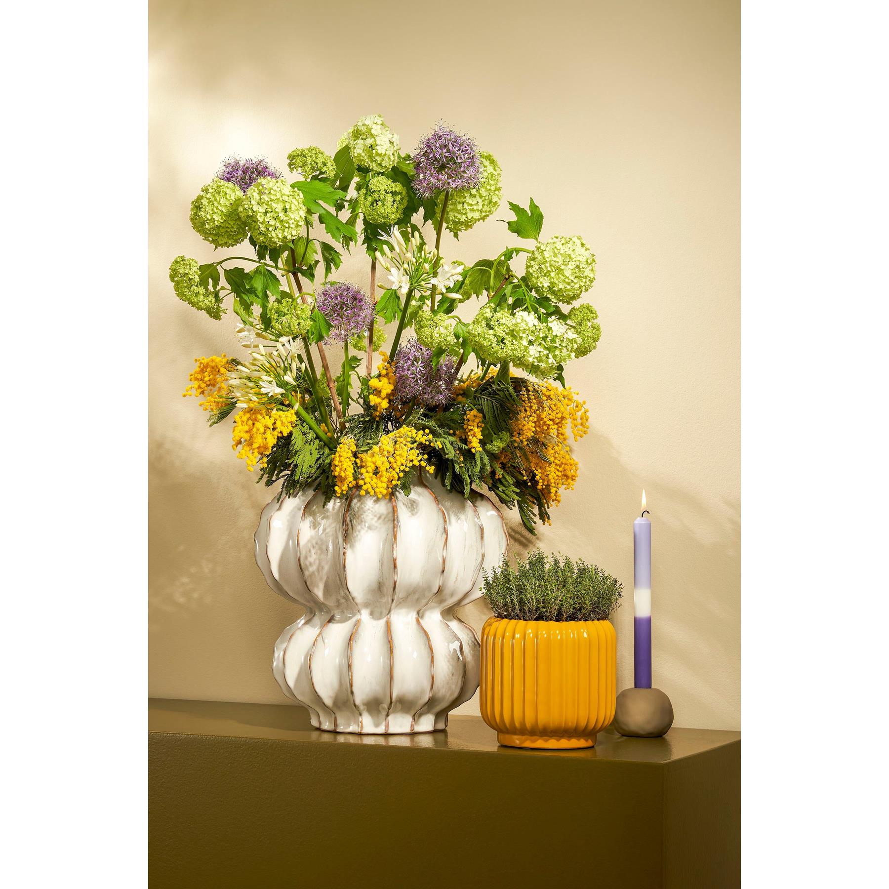Mica Decorations Altea Vaas - H35 x Ø33 cm - Keramiek - Off White