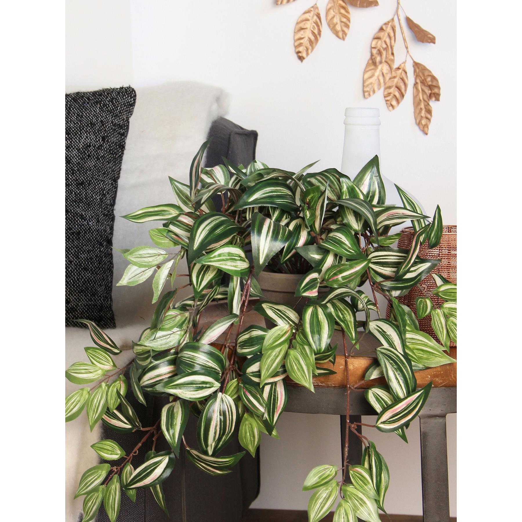 Mica Decorations Tradescantia Kunst Hangplant - H80 cm - Groen