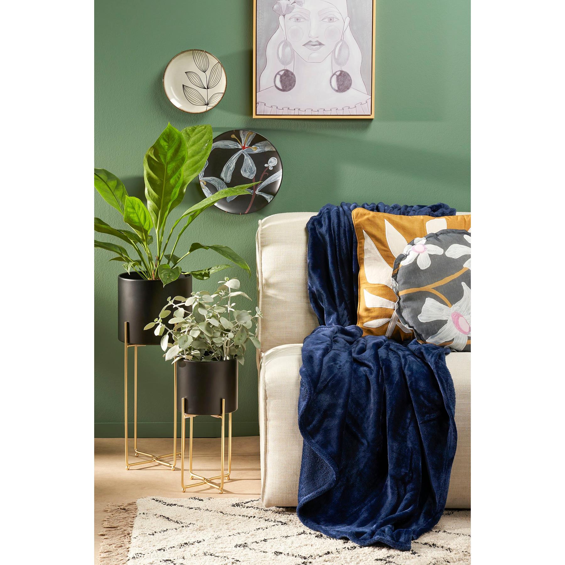 In The Mood Collection Famke Fleece Plaid - 180 x 130 cm - Donkerblauw
