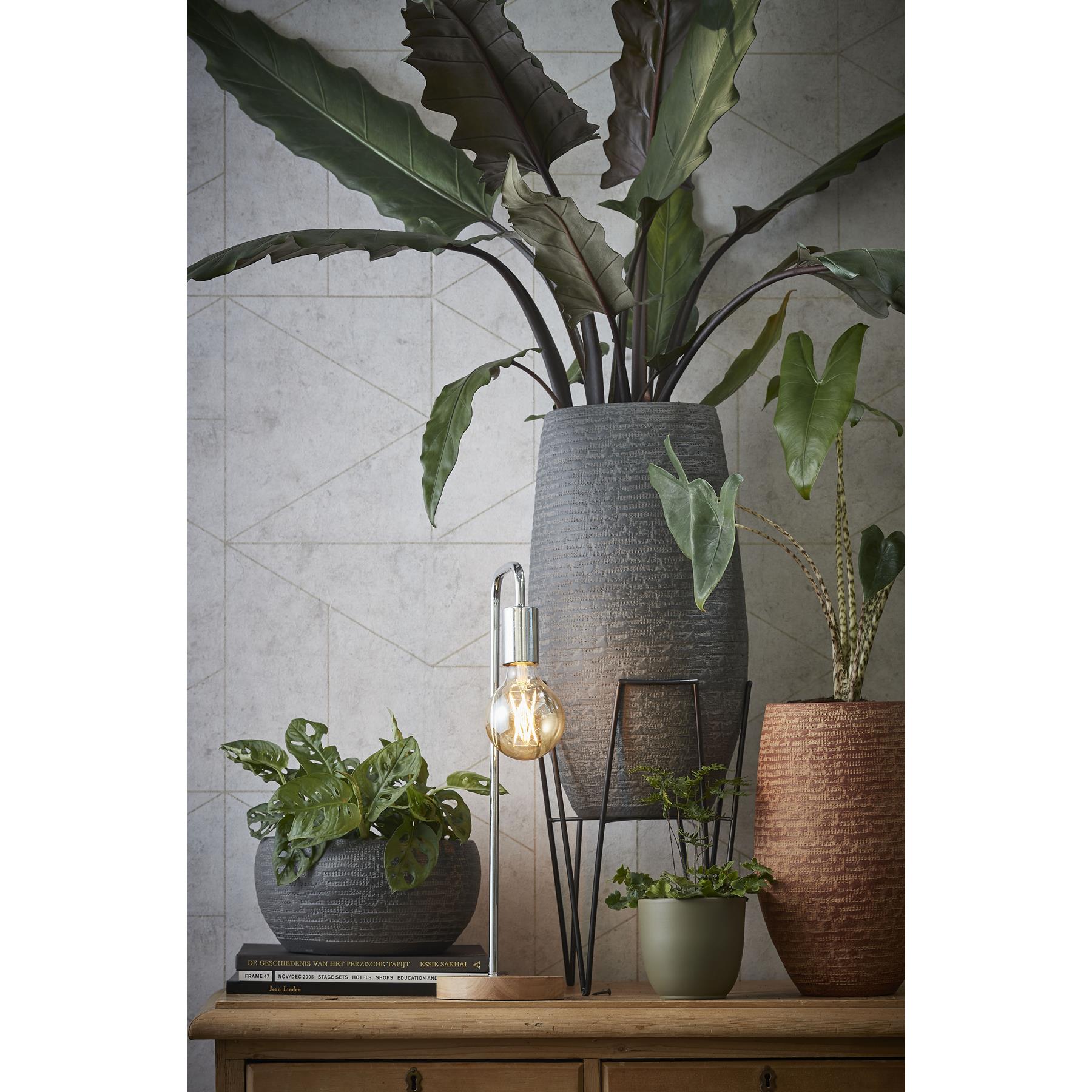 Mica Decorations Blom Plantenstandaard - L25 x B25 x H38 cm - Zwart