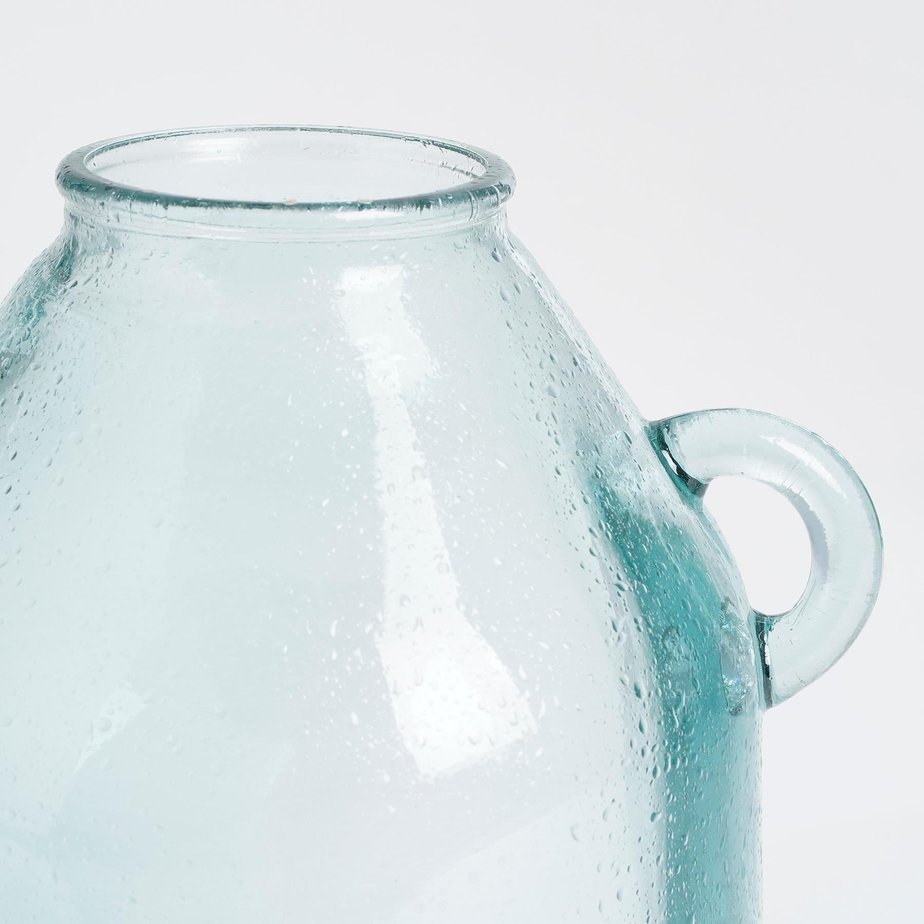 Mica Decorations Sitia Glazen Fles - H25,5 x Ø21 cm - Lichtblauw