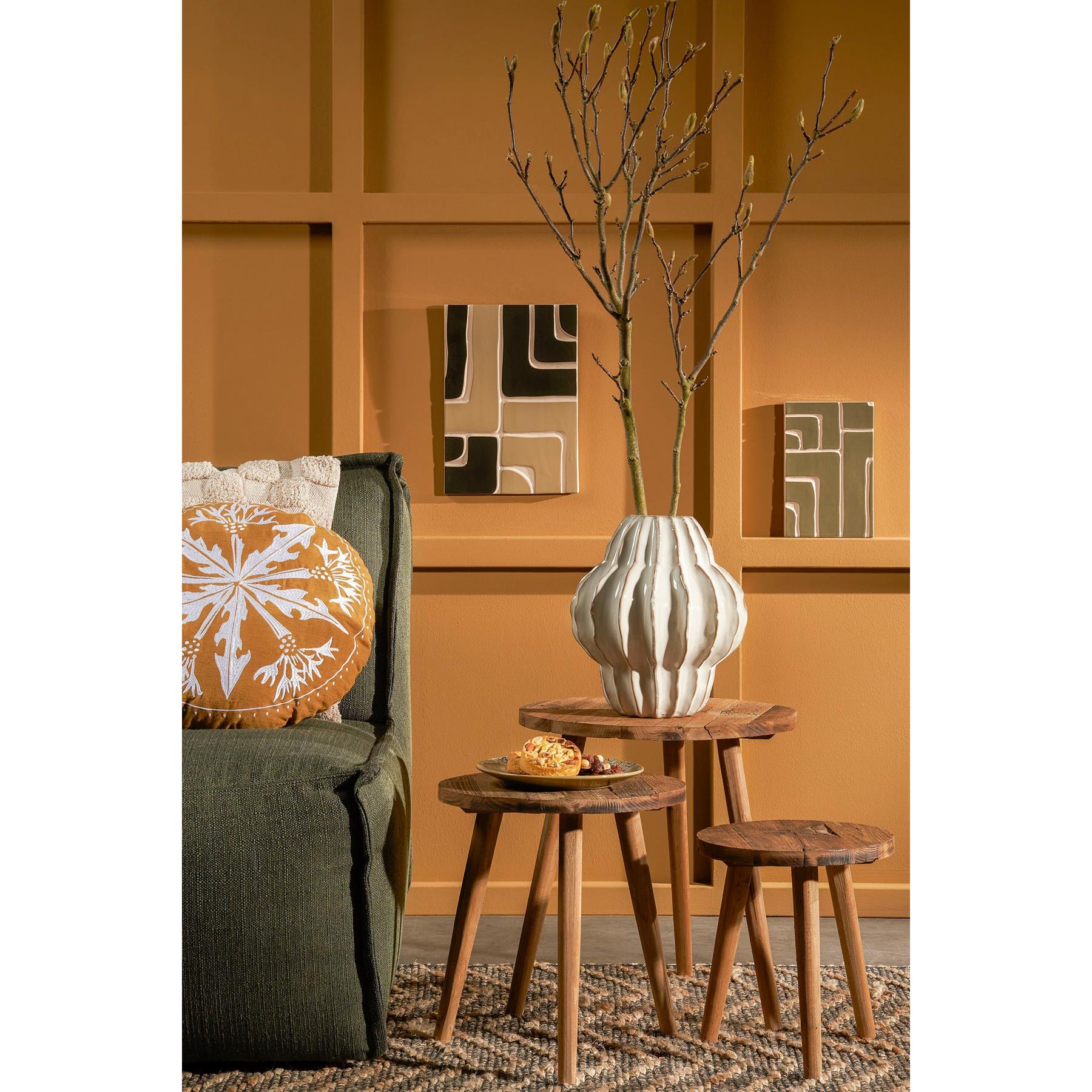 Mica Decorations Bold Bijzettafel - Ø26 cm - Gerecycled Hout - Bruin