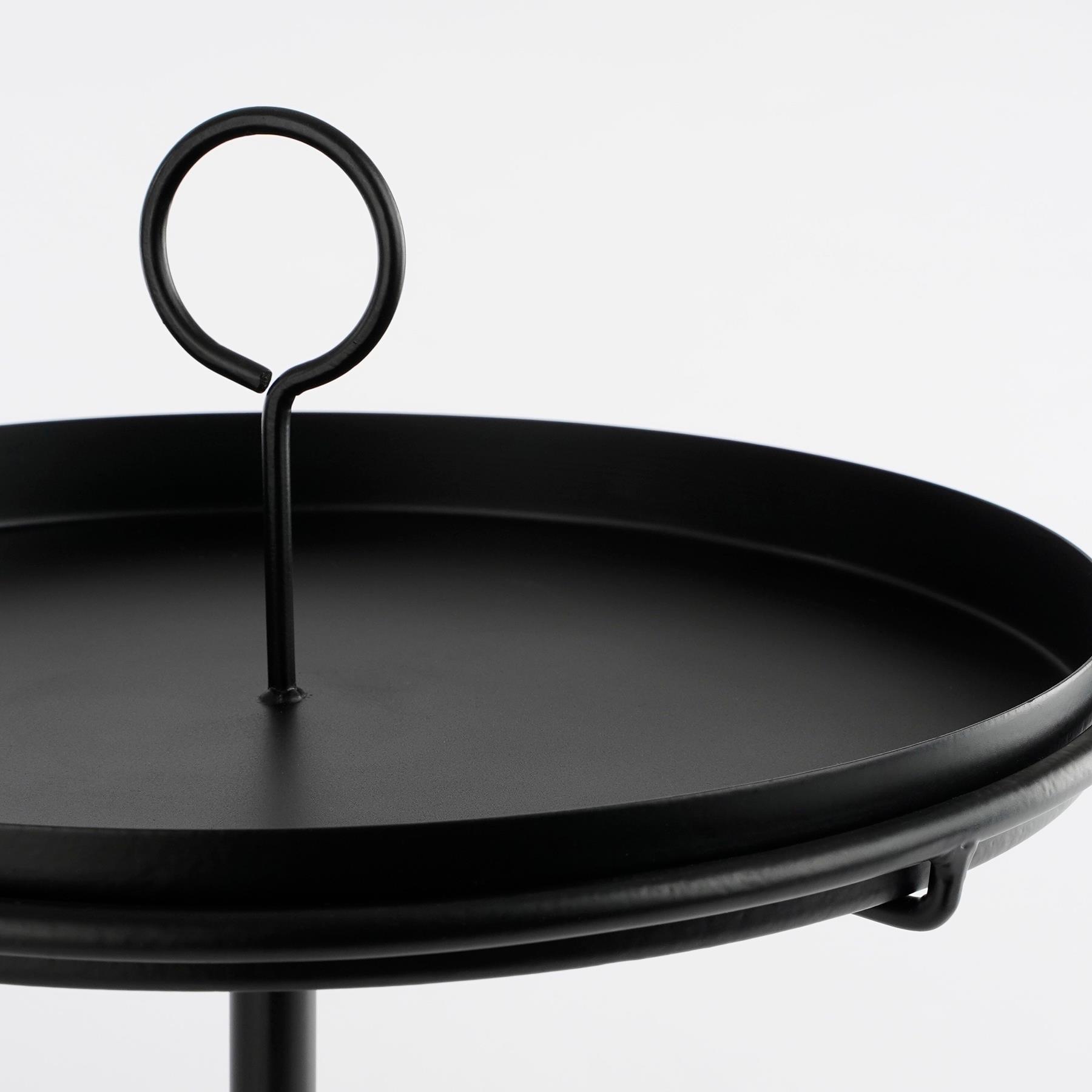 Mica Decorations Aston Dienblad met Klem - Ø30,5 cm - Zwart