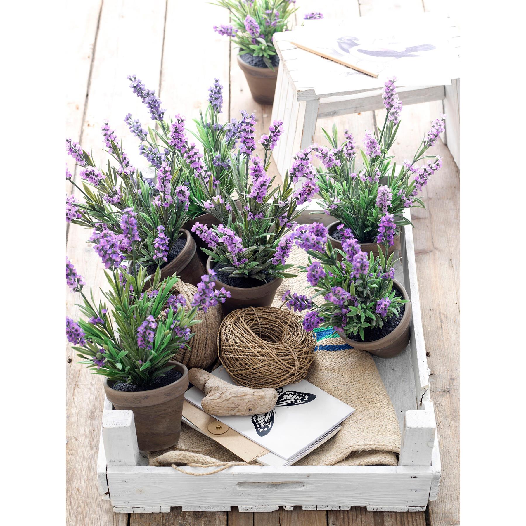 Mica Decorations Lavendel Kunstplant - H33 x Ø20 cm - Blauw