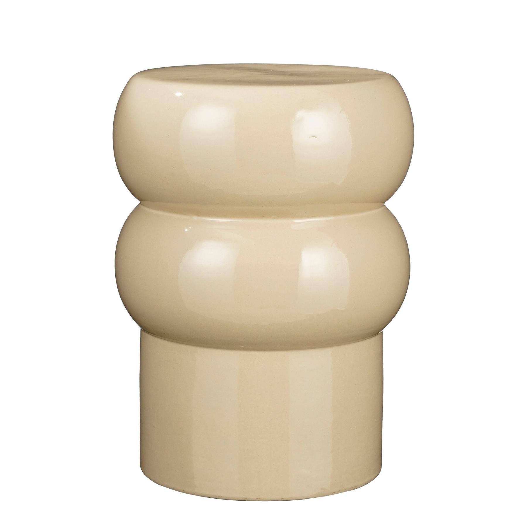 Mica Decorations Vendi Bijzettafel - H44 x Ø32 cm - Keramiek - Crème