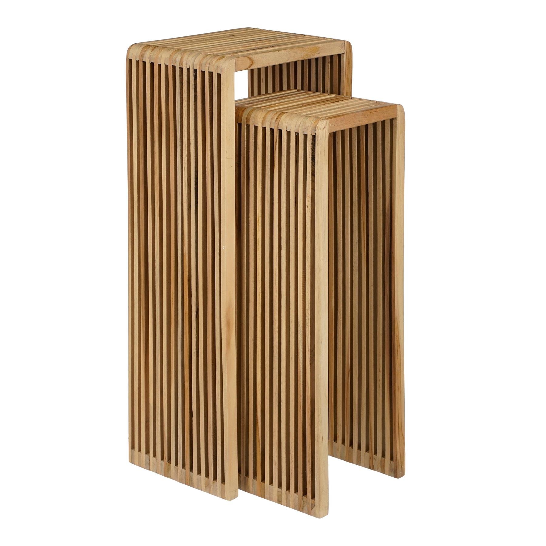 Mica Decorations Yonker Plantentafel - Set van 2 - Bruin