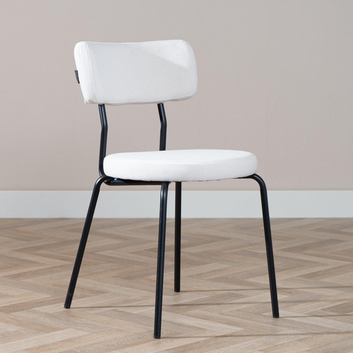 Bronx71 Scandinavische eetkamerstoel Lyon off white gerecyclede stof