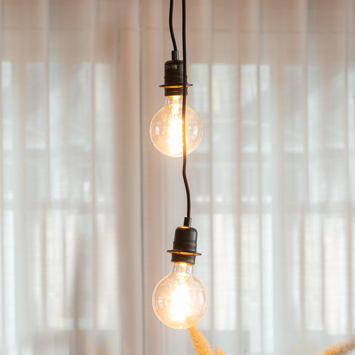 QAZQA Moderne hanglamp zwart 2-lichts - Cava