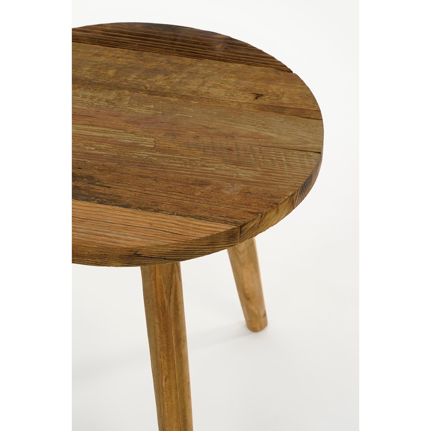 Mica Decorations Bold Bijzettafel - Ø26 cm - Gerecycled Hout - Bruin