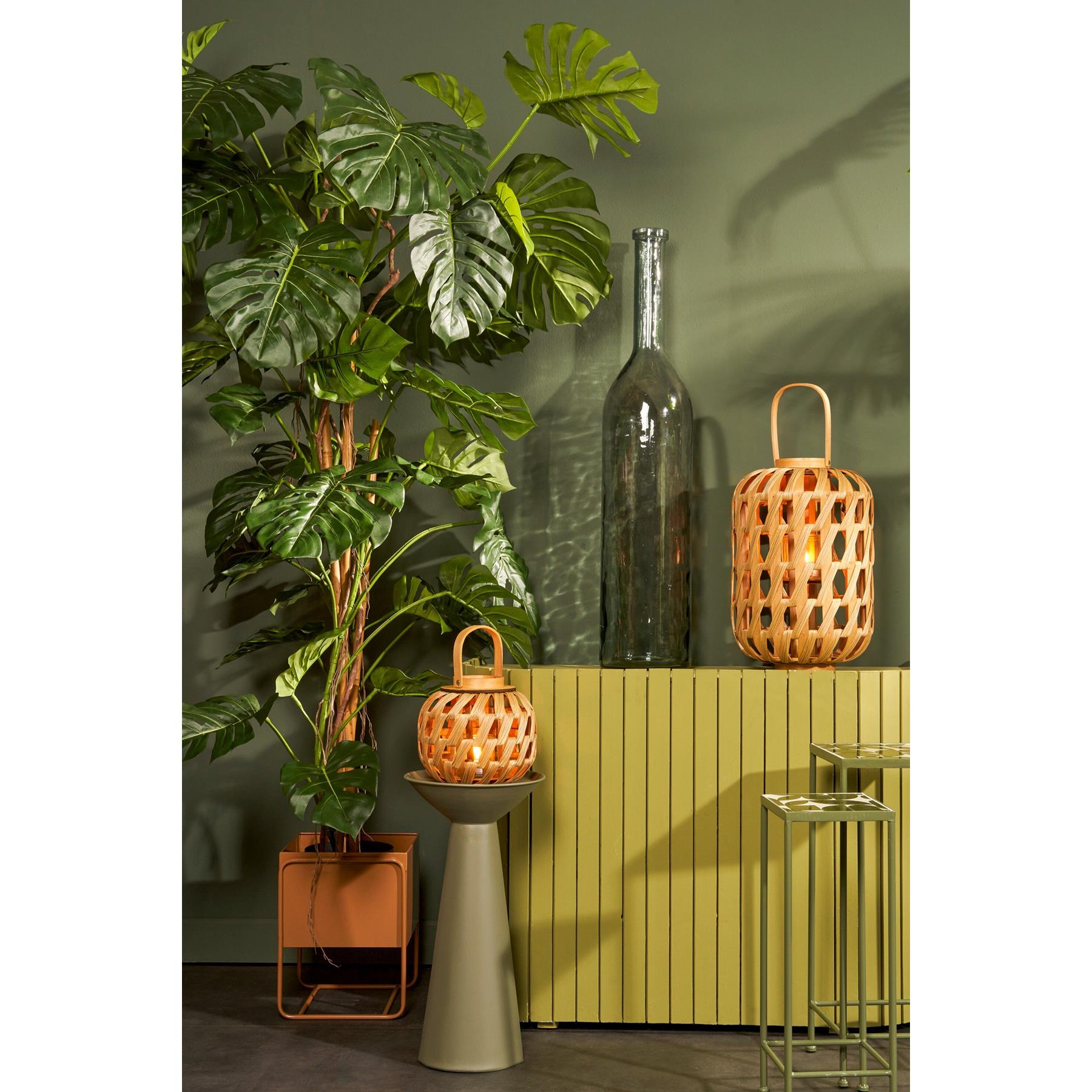 Mica Decorations Helios Windlicht - H49 x Ø31 cm - Bruin