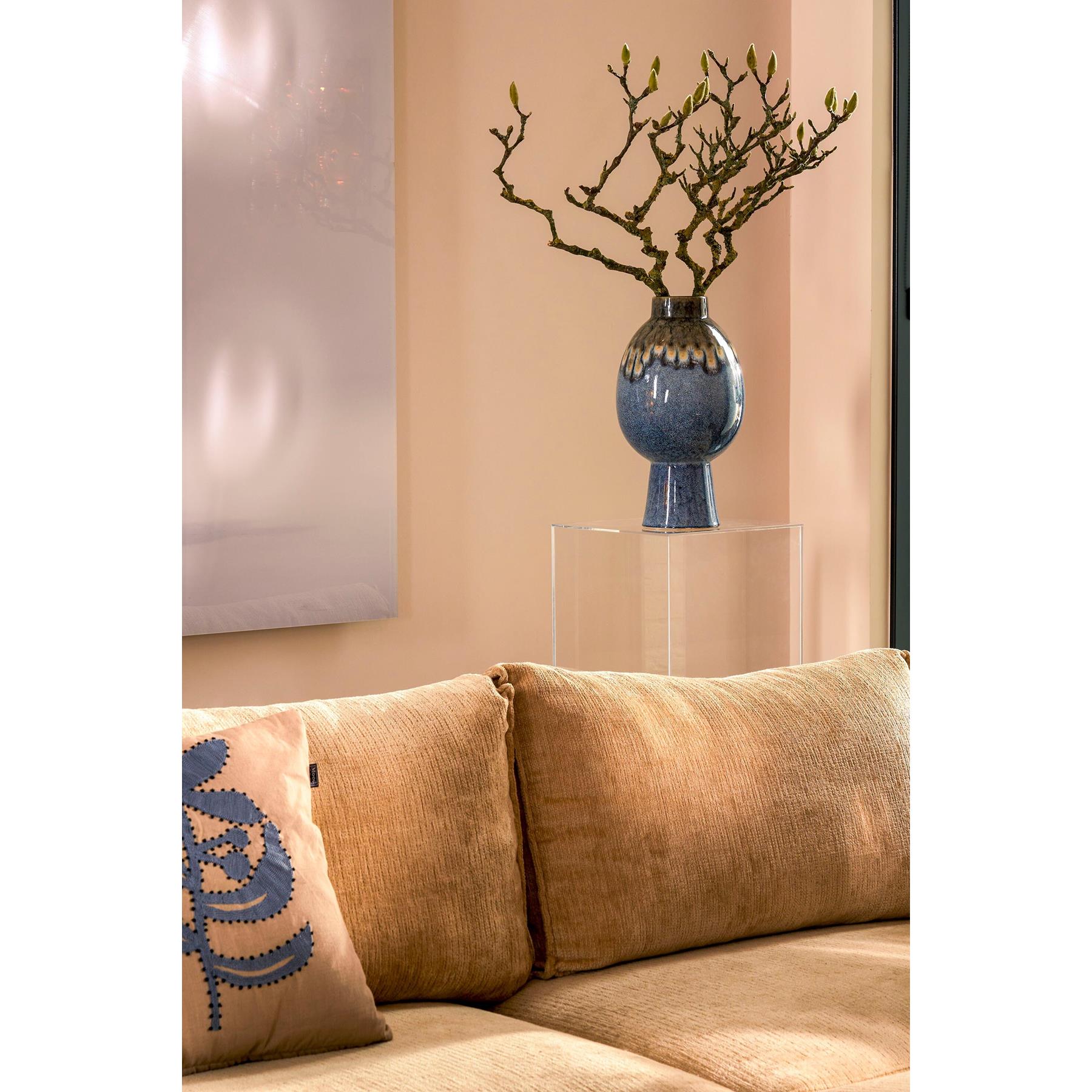 Mica Decorations Helma Vaas - H38 x Ø21,5 cm - Blauw