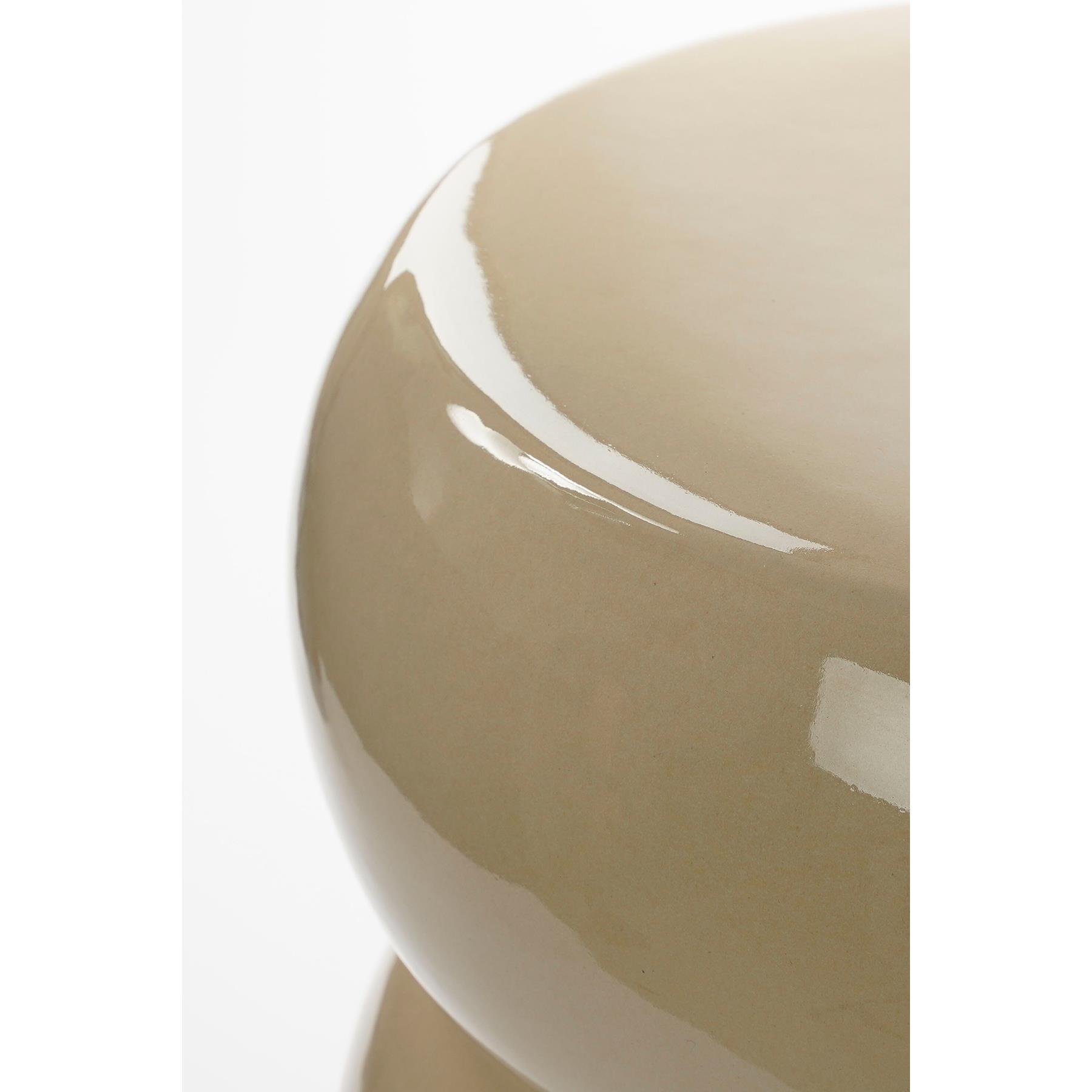 Mica Decorations Vendi Bijzettafel - H44 x Ø32 cm - Keramiek - Crème