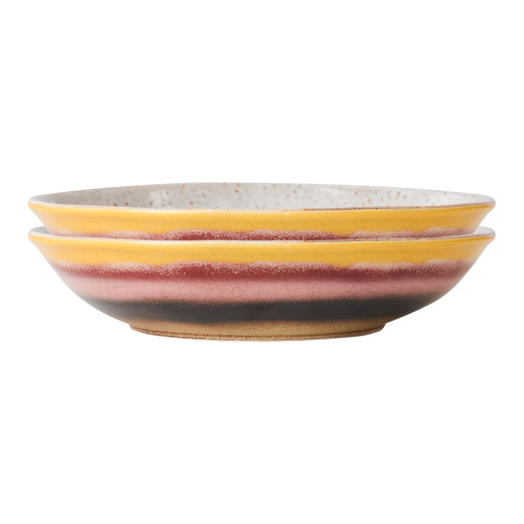 HKliving 70's Curry Bord - Set van 2 - Hibiscus
