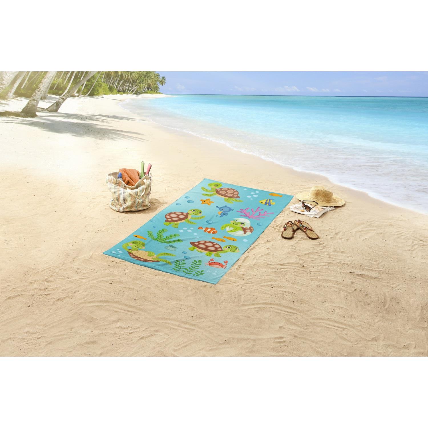 Good Morning Strandlaken TURTLES 75x150 cm meerkleurig