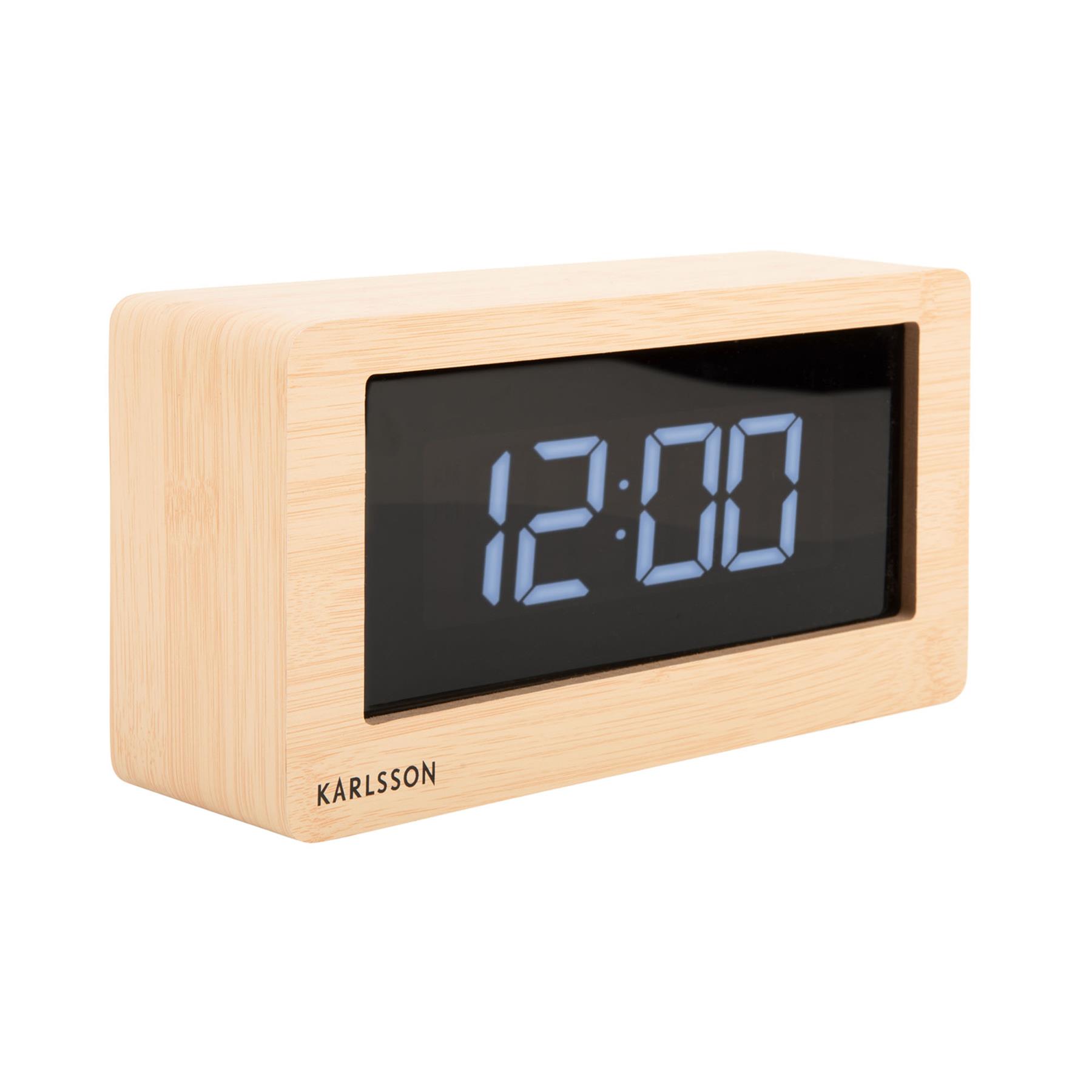 Karlsson - Table clock Boxed LED light wood veneer