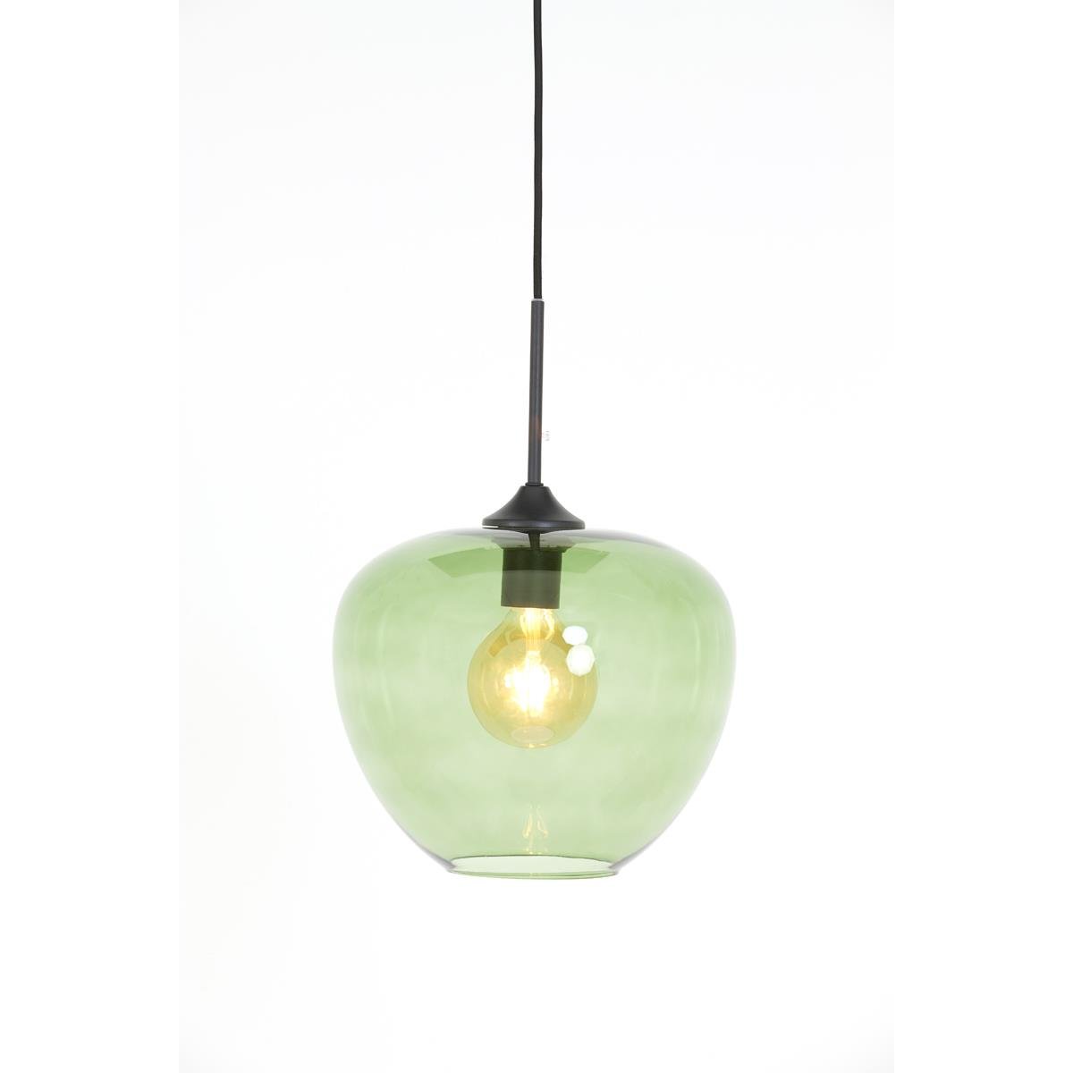 Light&living Hanglamp Ø30x25 cm MAYSON glas groen-mat zwart
