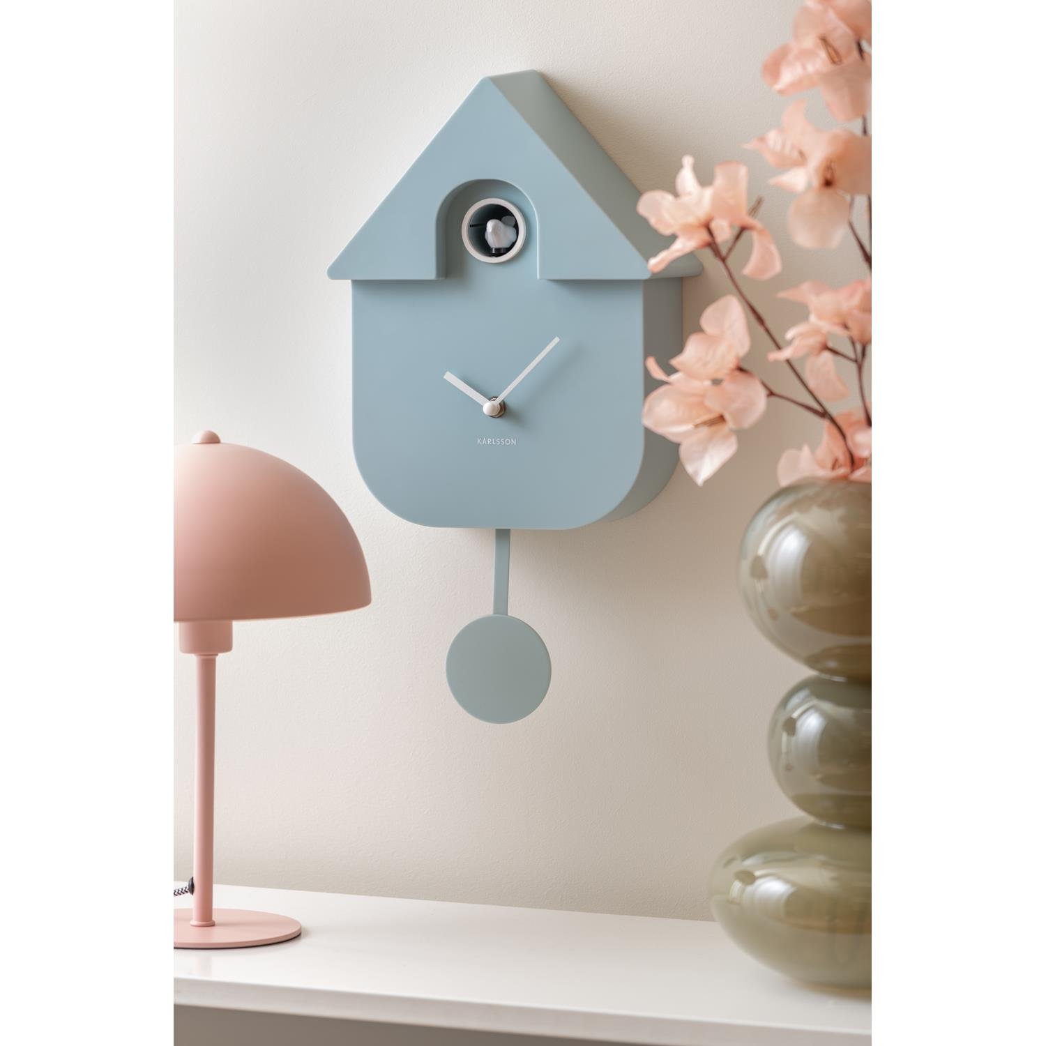 Karlsson - Wandklok Modern Cuckoo - Blauw - 8,5x21,5x41cm