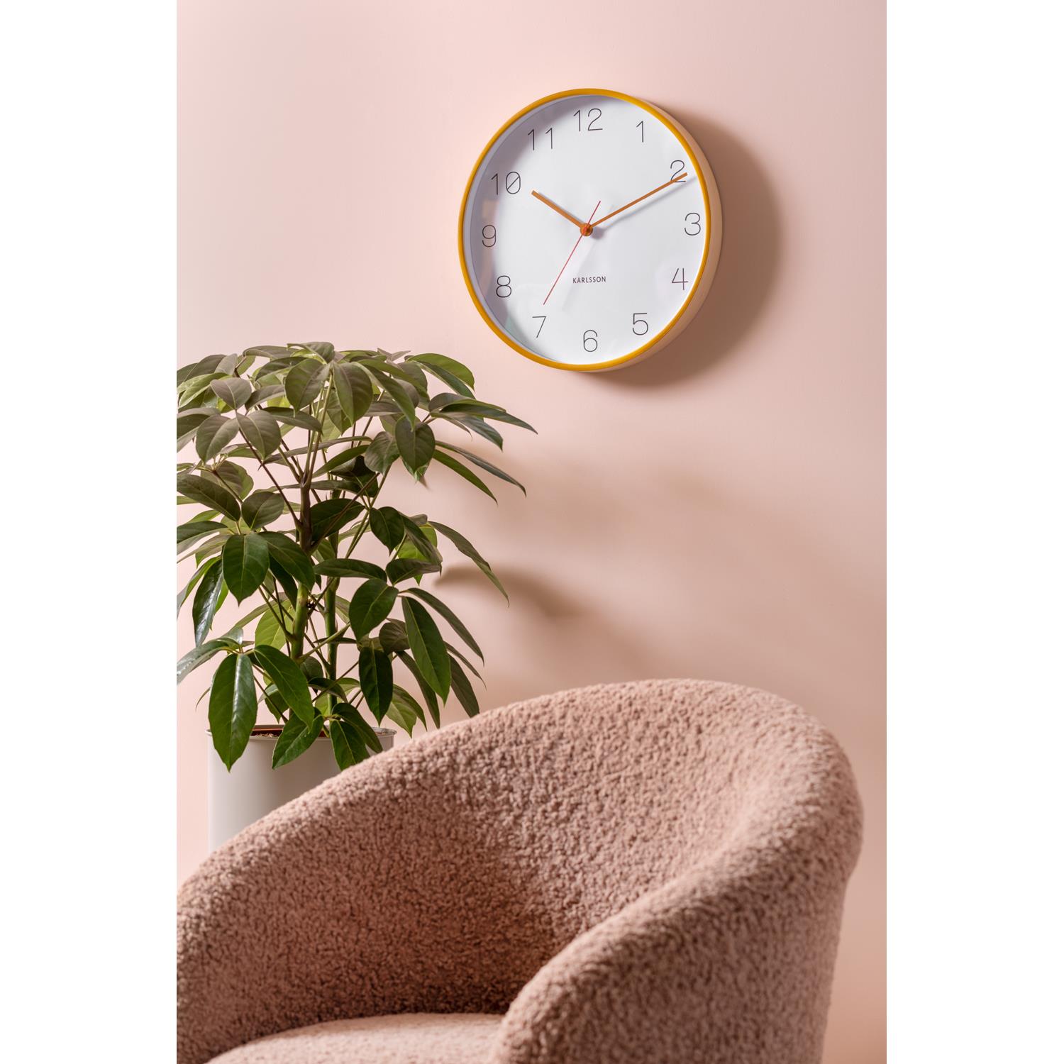 Karlsson - Wandklok Joy - Geel - Ø40cm