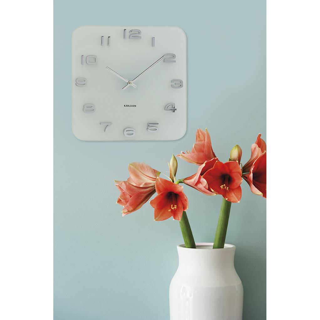 Karlsson - Wandklok Vintage - Wit glas - 35x35cm