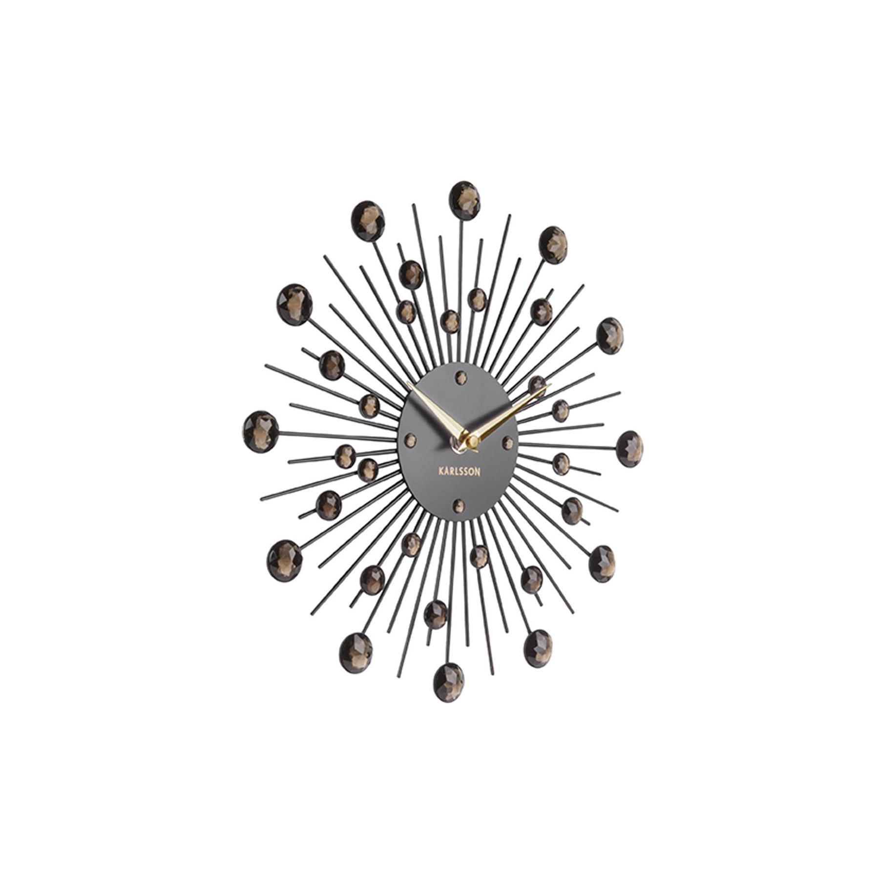 Karlsson - Wandklok Sunburst - Kristal - Zwart - Medium - Ø30cm