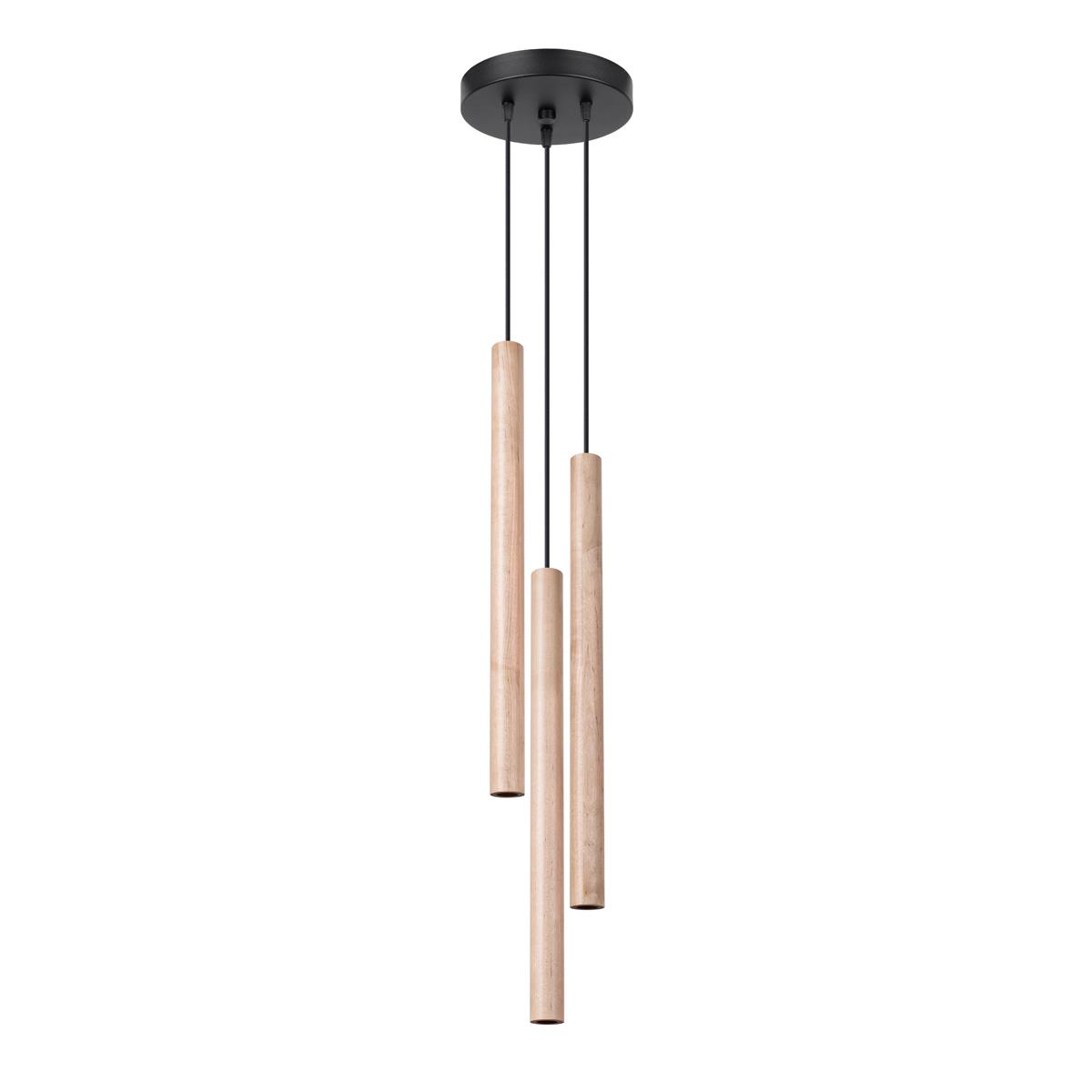 Bussandri Hanglamp modern - Metaal - Hout kleur