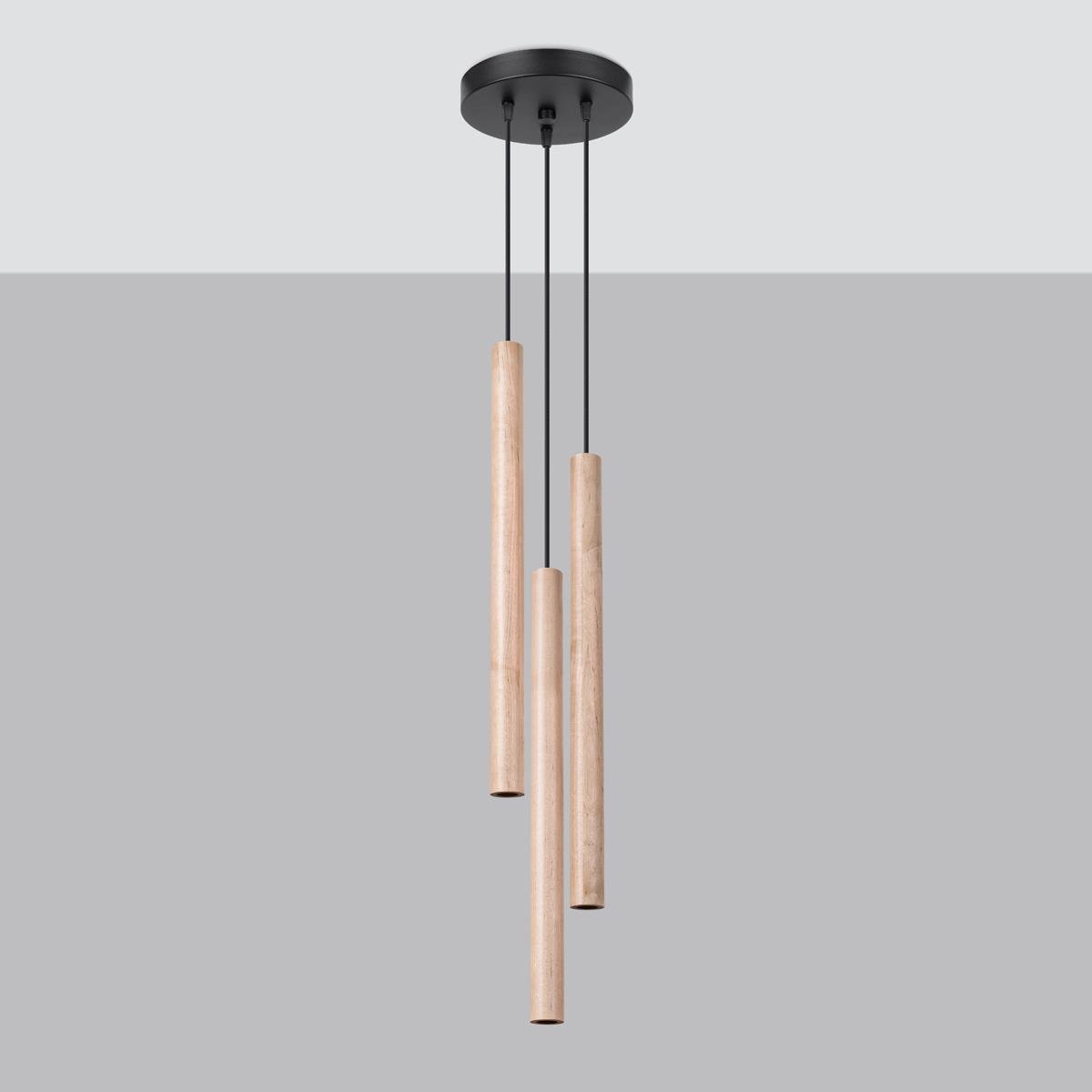 Bussandri Hanglamp modern - Metaal - Hout kleur