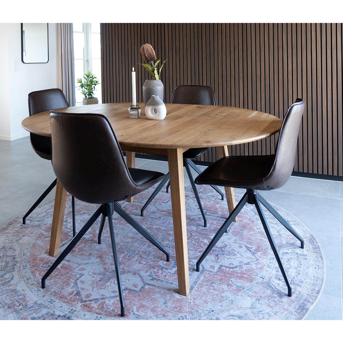 House Nordic Metz Eiken Eettafel Rond | Uitschuifbaar