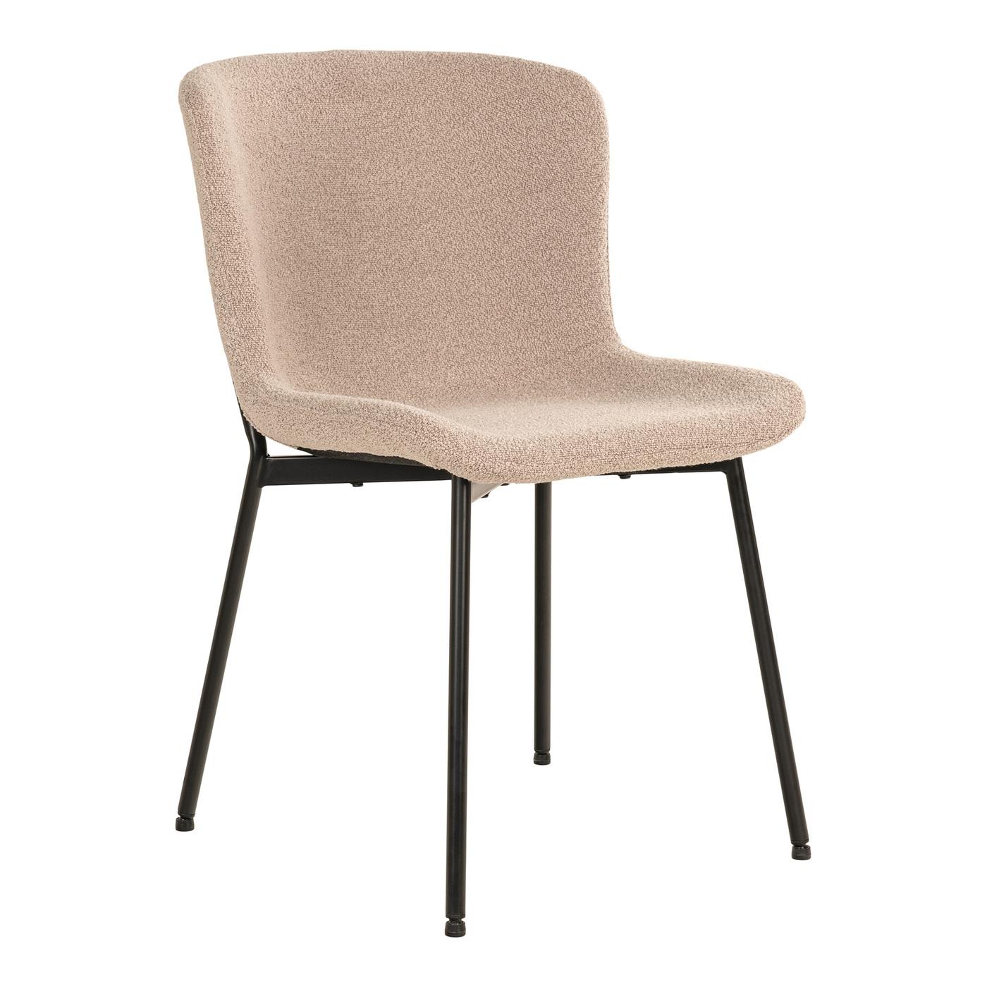 House Nordic - Eetkamerstoel Maceda Bouclé Beige - Set van 2