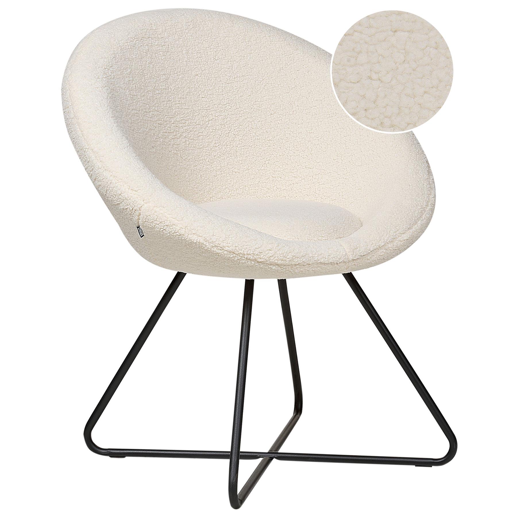 Beliani - FLOBY II - Fauteuil - Crème - Bouclé