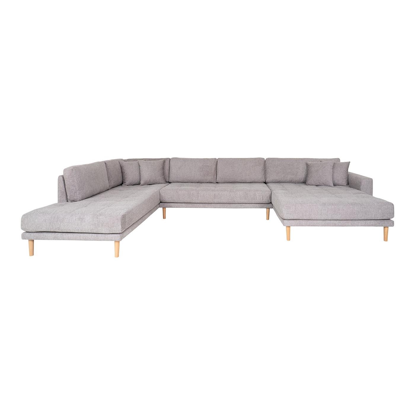 House Nordic - U-Bank Lichtgrijs - Open Einde Rechts - 370x220x76cm