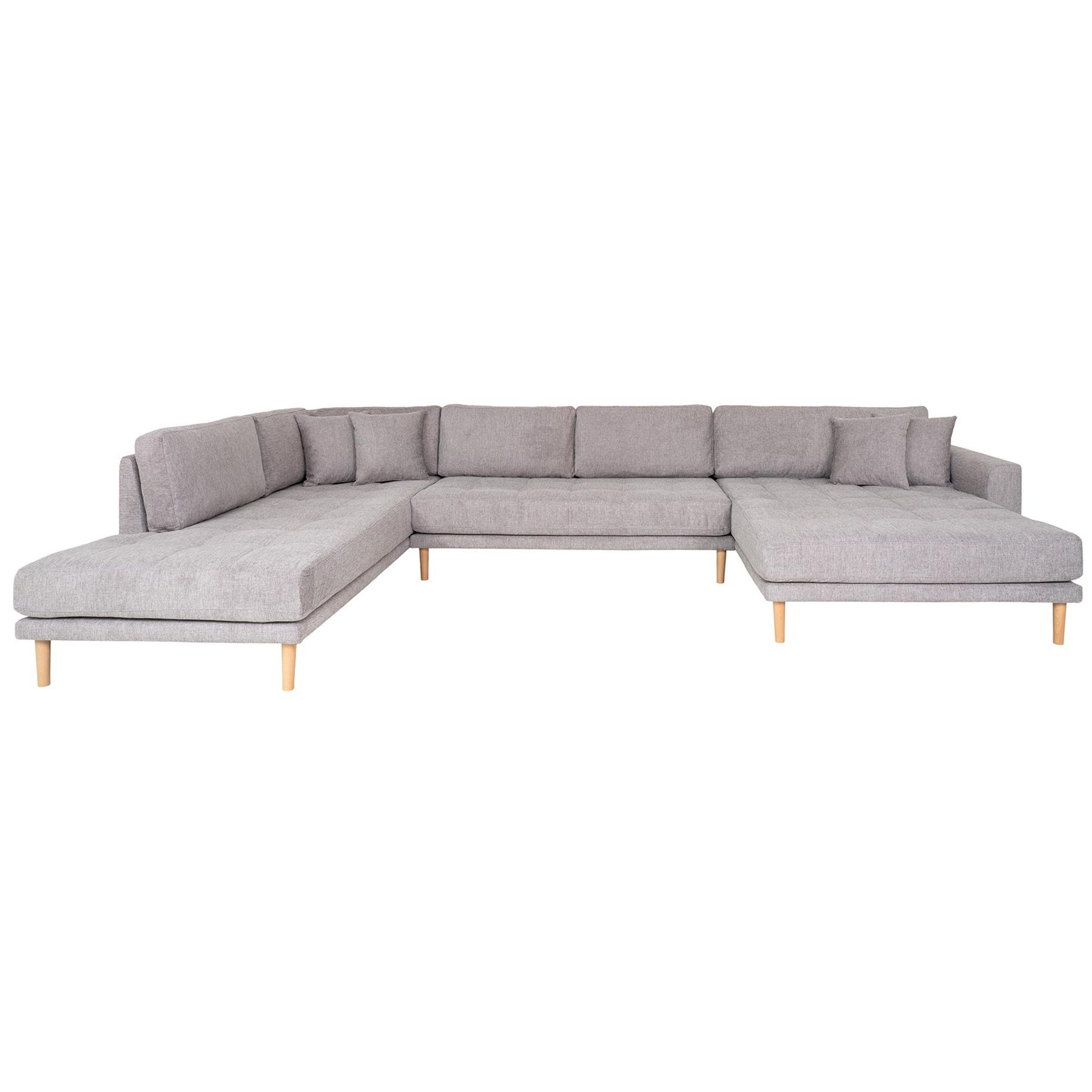 House Nordic - U-Bank Lichtgrijs - Open Einde Rechts - 370x220x76cm