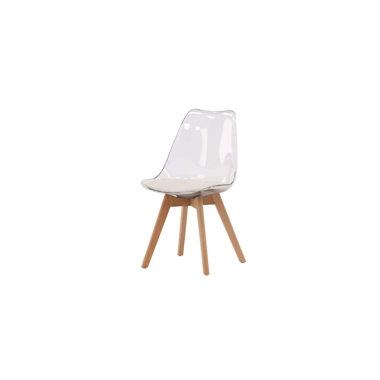 Hioshop Edvin eetkamerstoel wit, naturel.