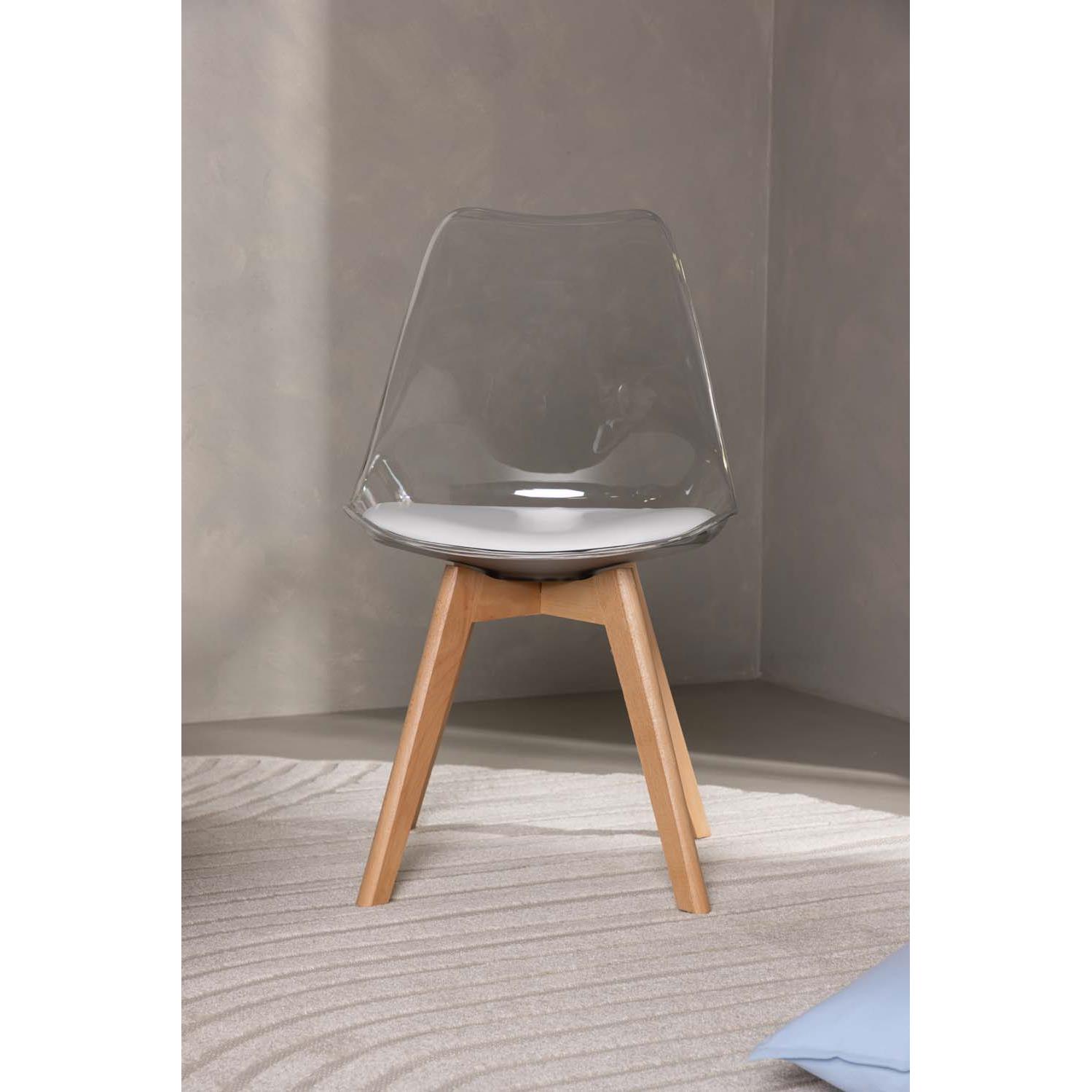 Hioshop Edvin eetkamerstoel wit, naturel.