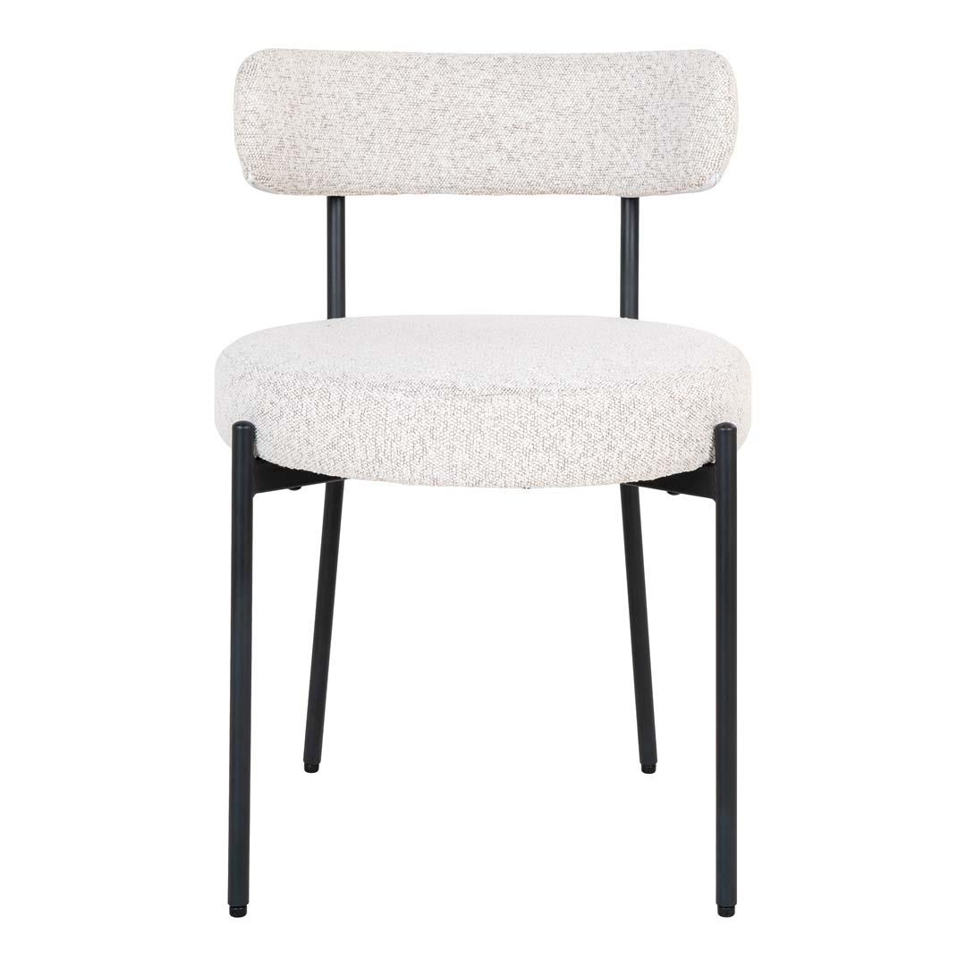 House Nordic Badalona Wit Bouclé Eetkamerstoel set van 2