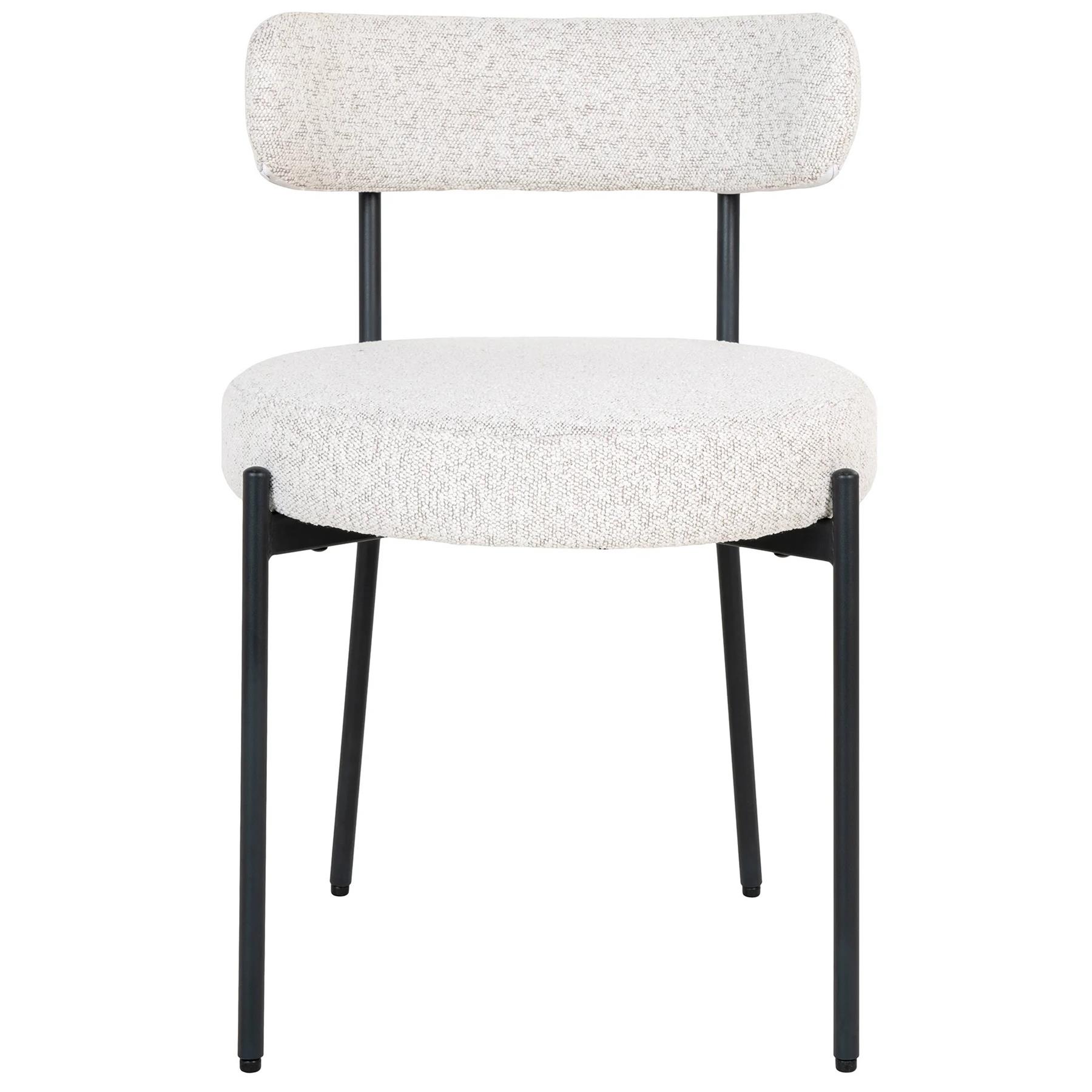 House Nordic Badalona Wit Bouclé Eetkamerstoel set van 2