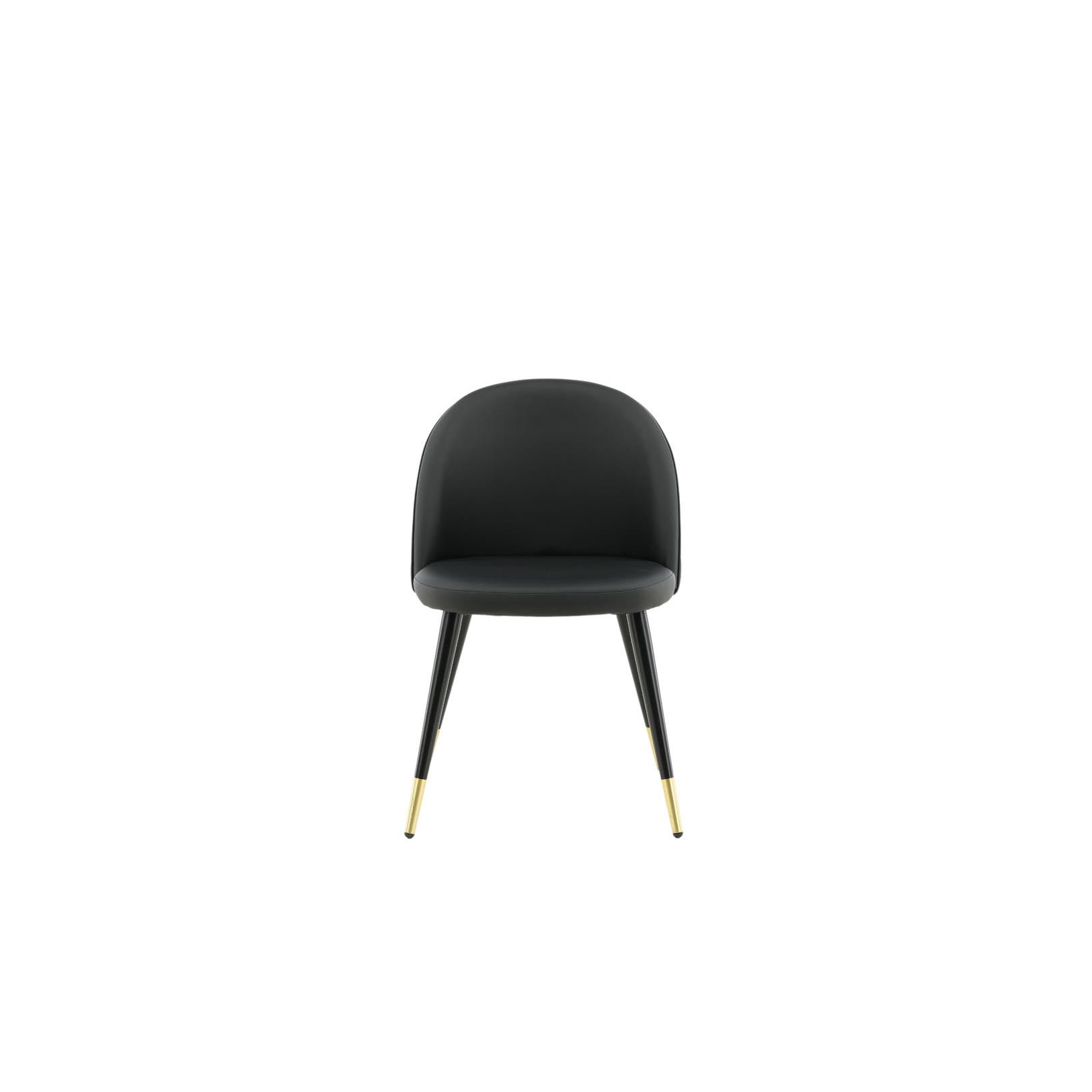 Hioshop Velvet eetkamerstoel PU kunstleer zwart.