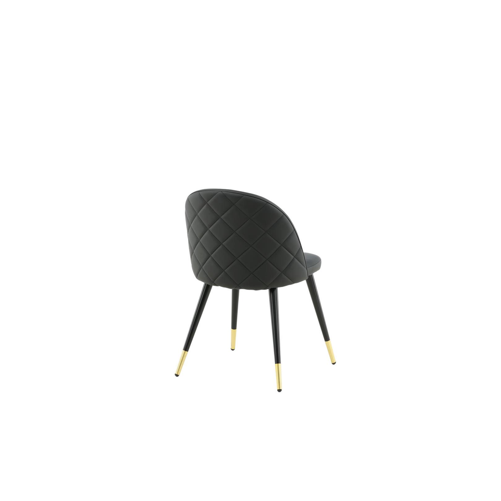 Hioshop Velvet eetkamerstoel PU kunstleer zwart.