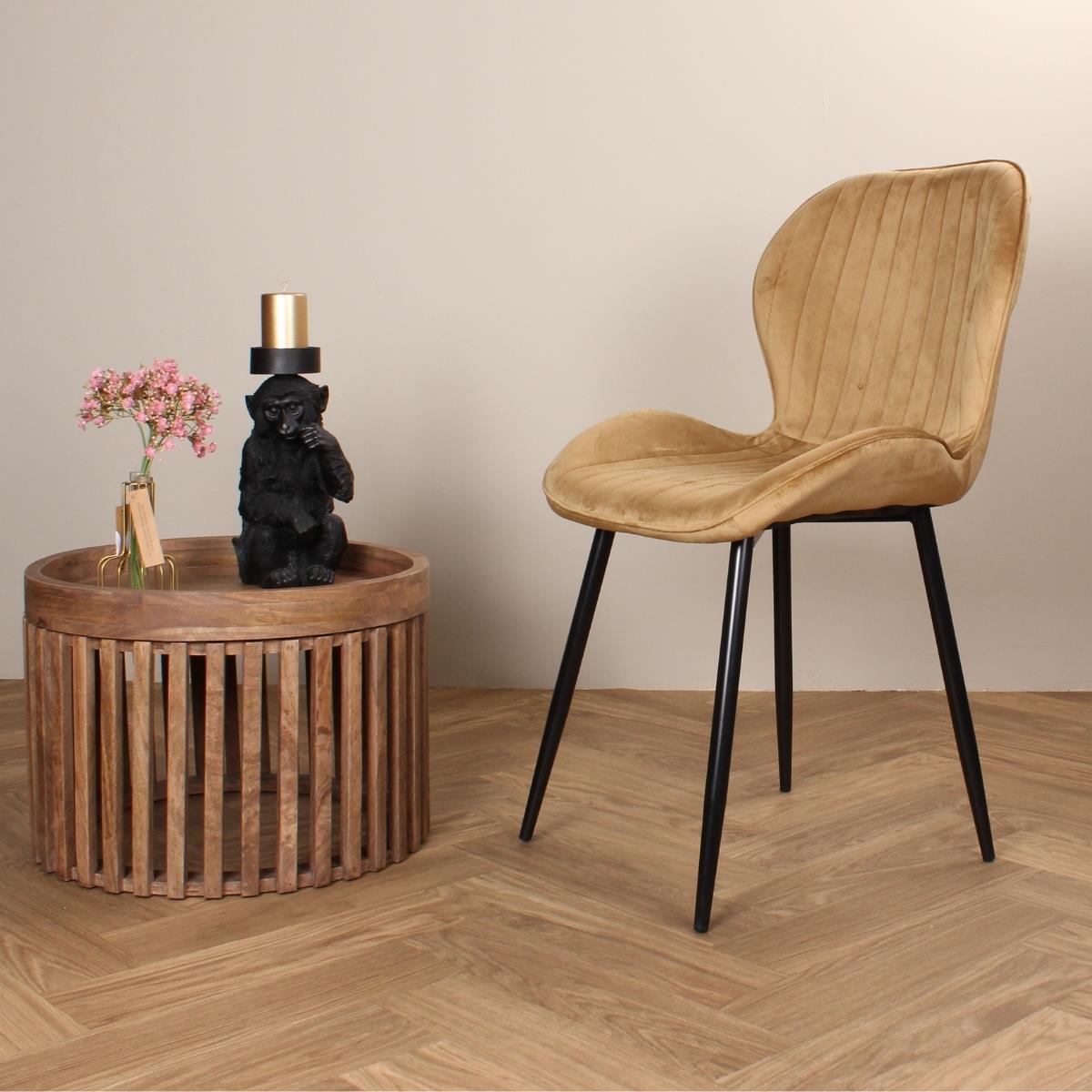 DS4U Giulia eetkamerstoel velvet goud