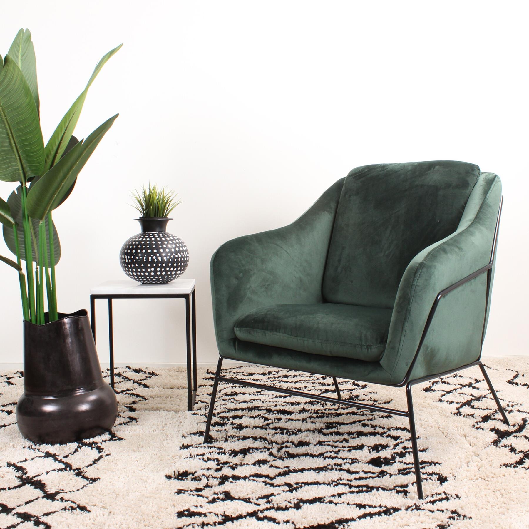 DS4U Antonio fauteuil velvet groen