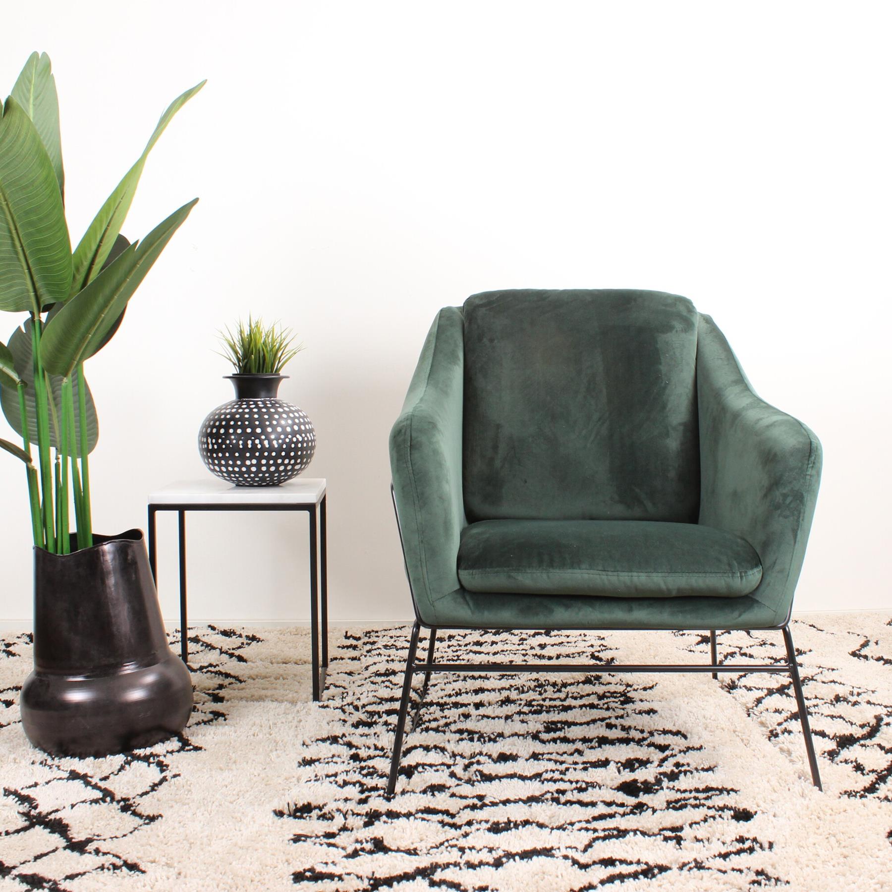 DS4U Antonio fauteuil velvet groen