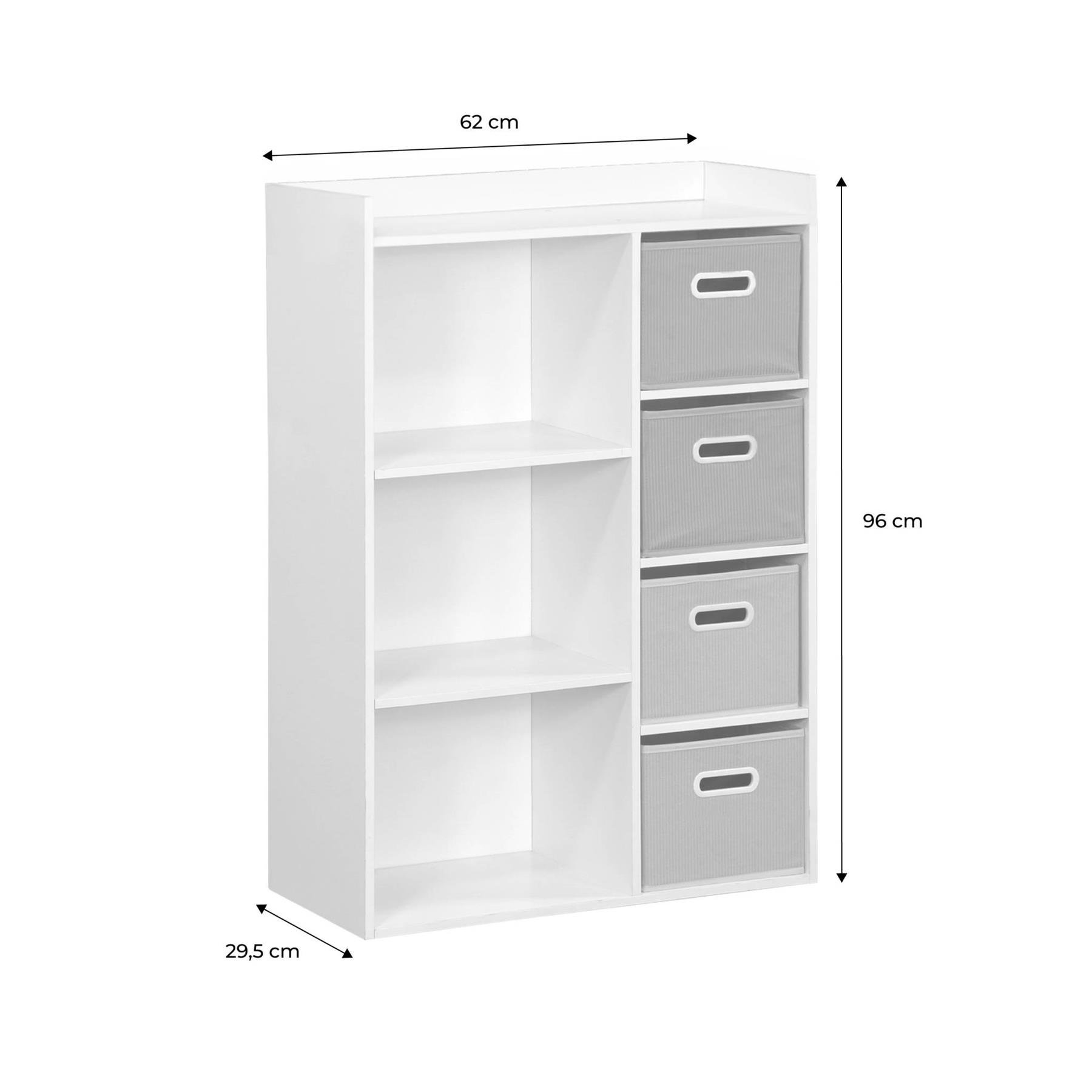 sweeek - Kinderopbergmeubel, L62 x B29,5 x H96cm