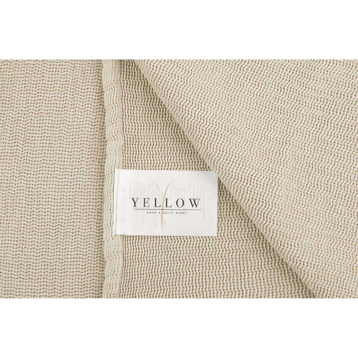 Yellow Katoen Bedsprei Plaid Ica - moon sand