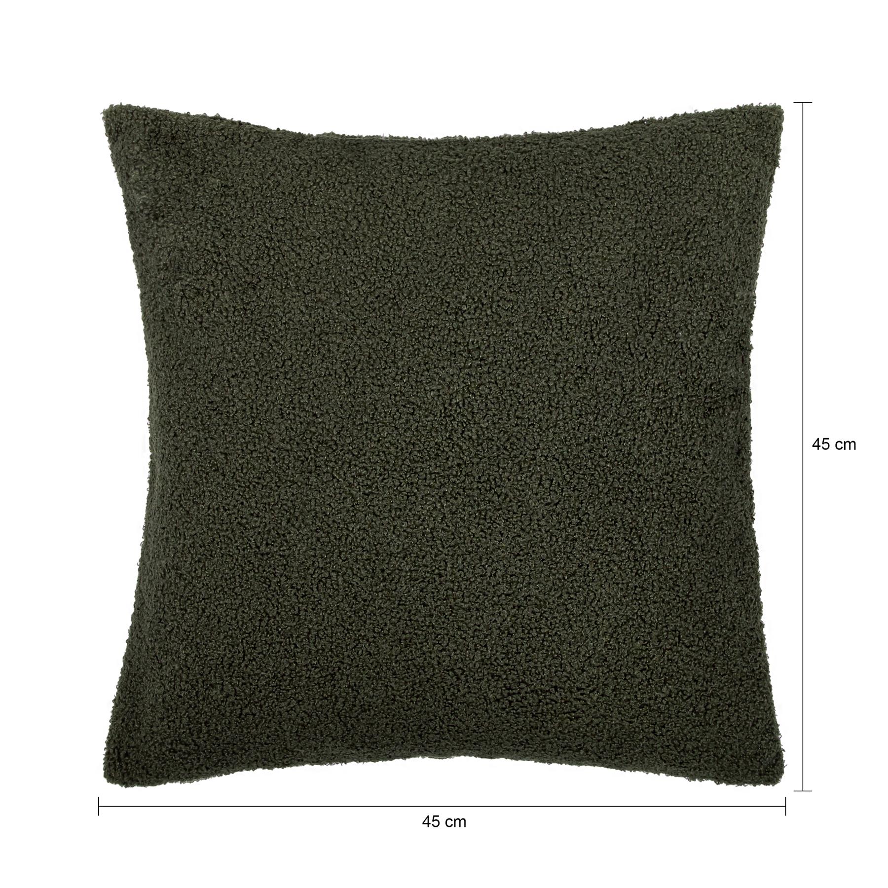 QUVIO Sierkussenhoes teddy - 45x45cm – Donker groen