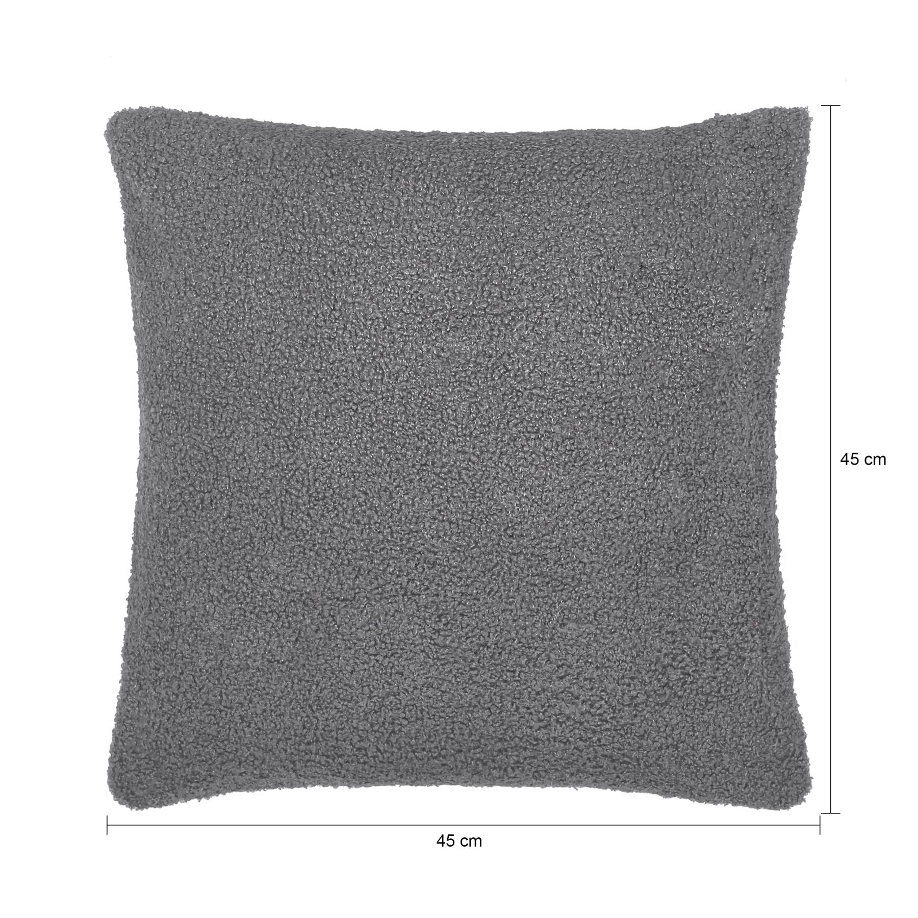 QUVIO Sierkussenhoes teddy - 45x45cm – Donker grijs