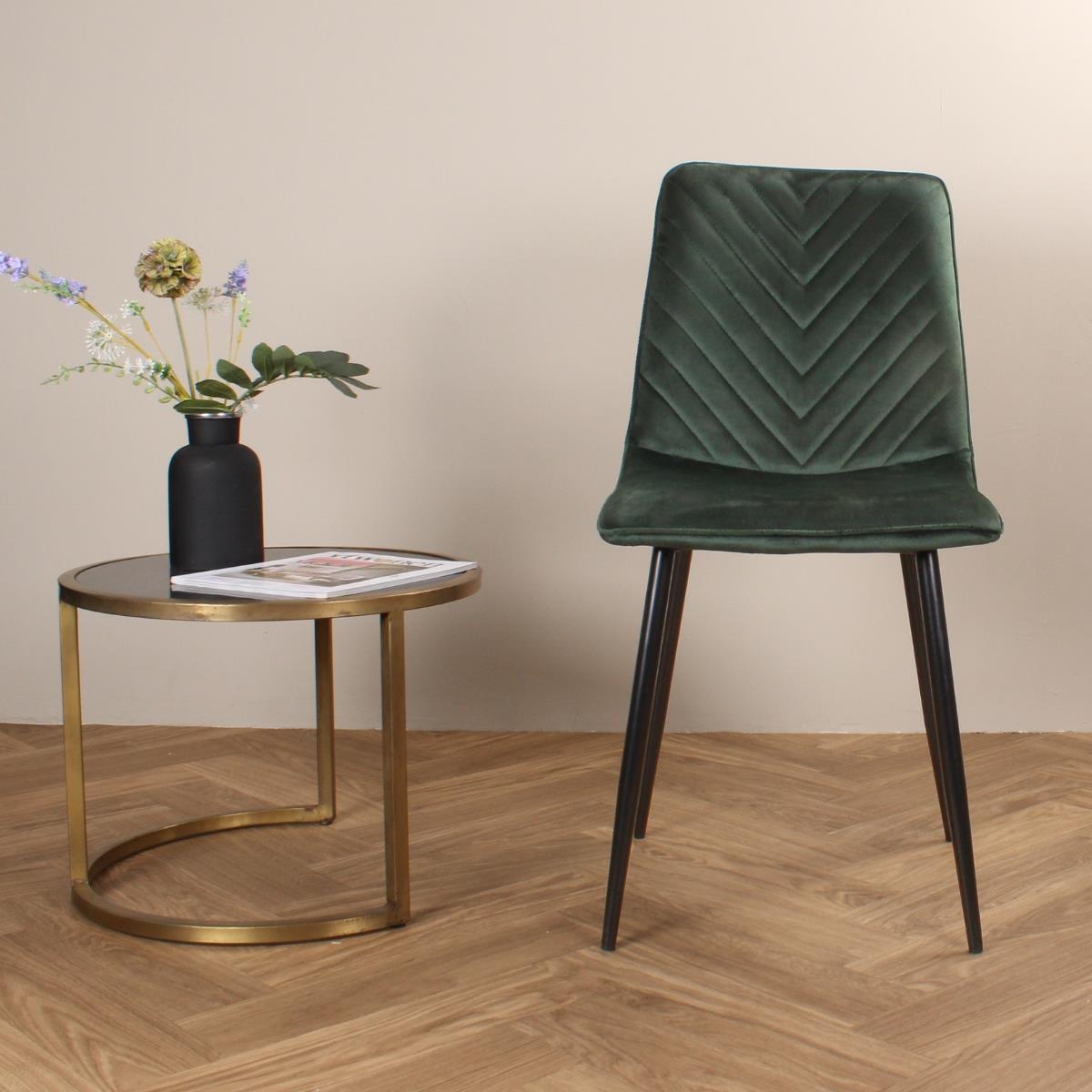 DS4U - Gaby eetkamerstoel velvet groen