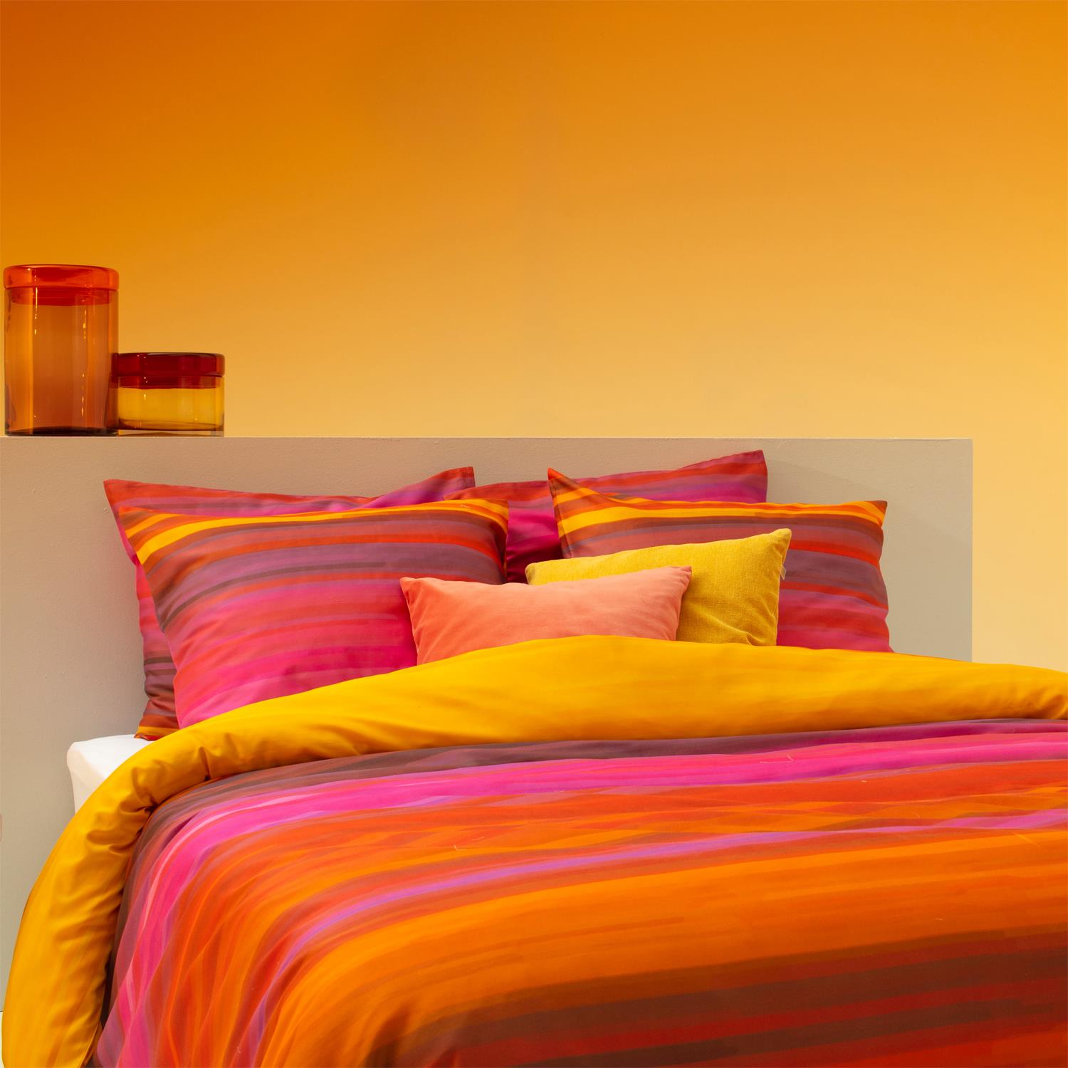 Damai dekbedovertrek Lucid - Satijn - 260x200|220 cm - Orange