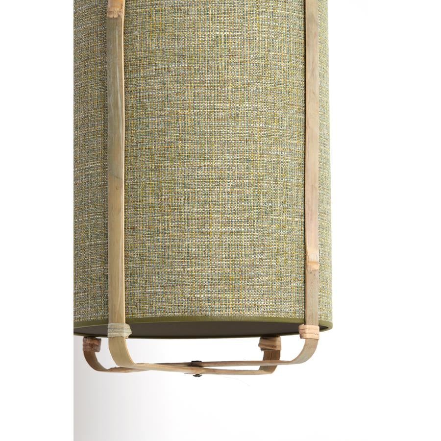 Light&living Hanglamp Ø37x66 cm SENDAI groen+bamboe naturel